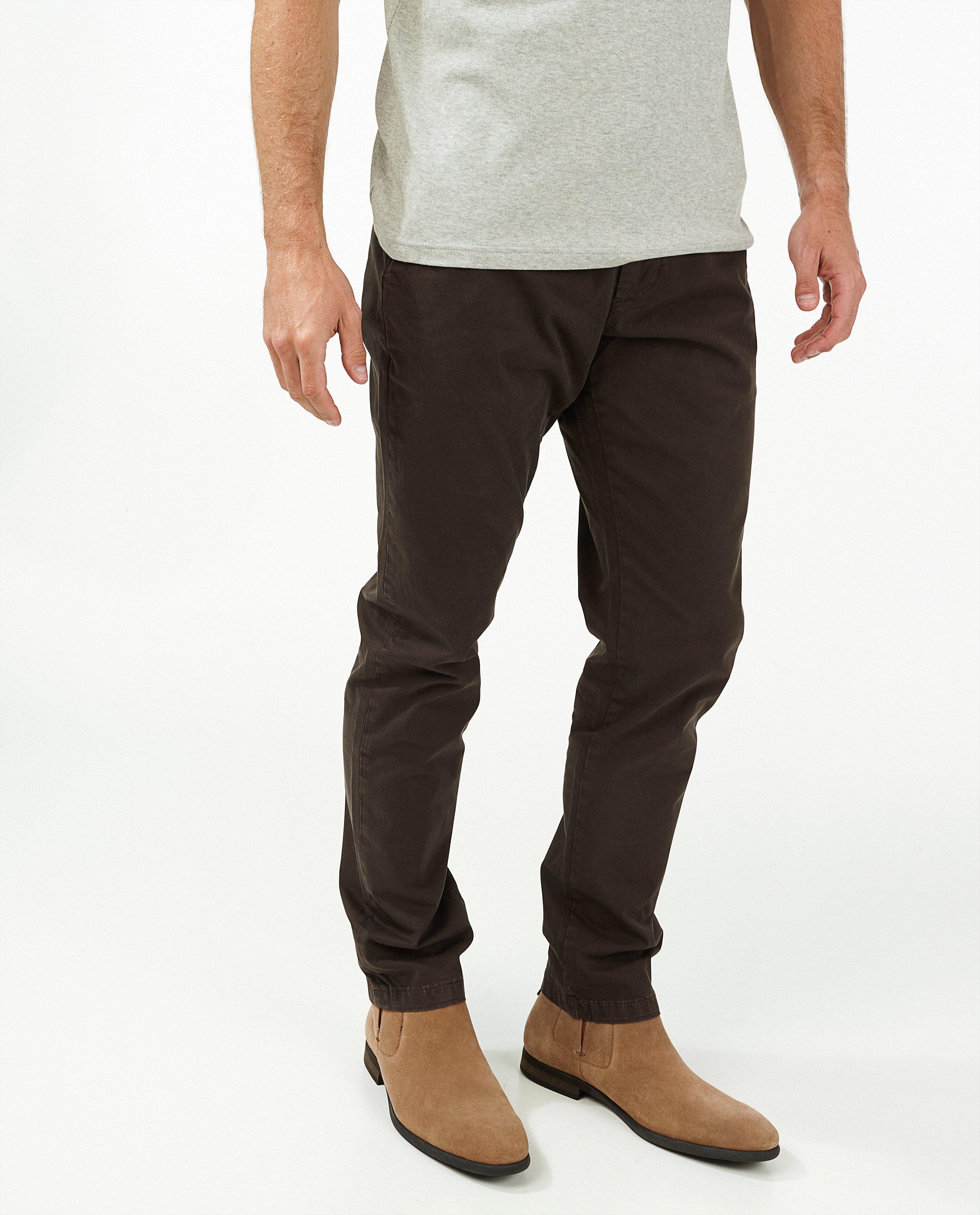 Broeken - Donkerbruine chino