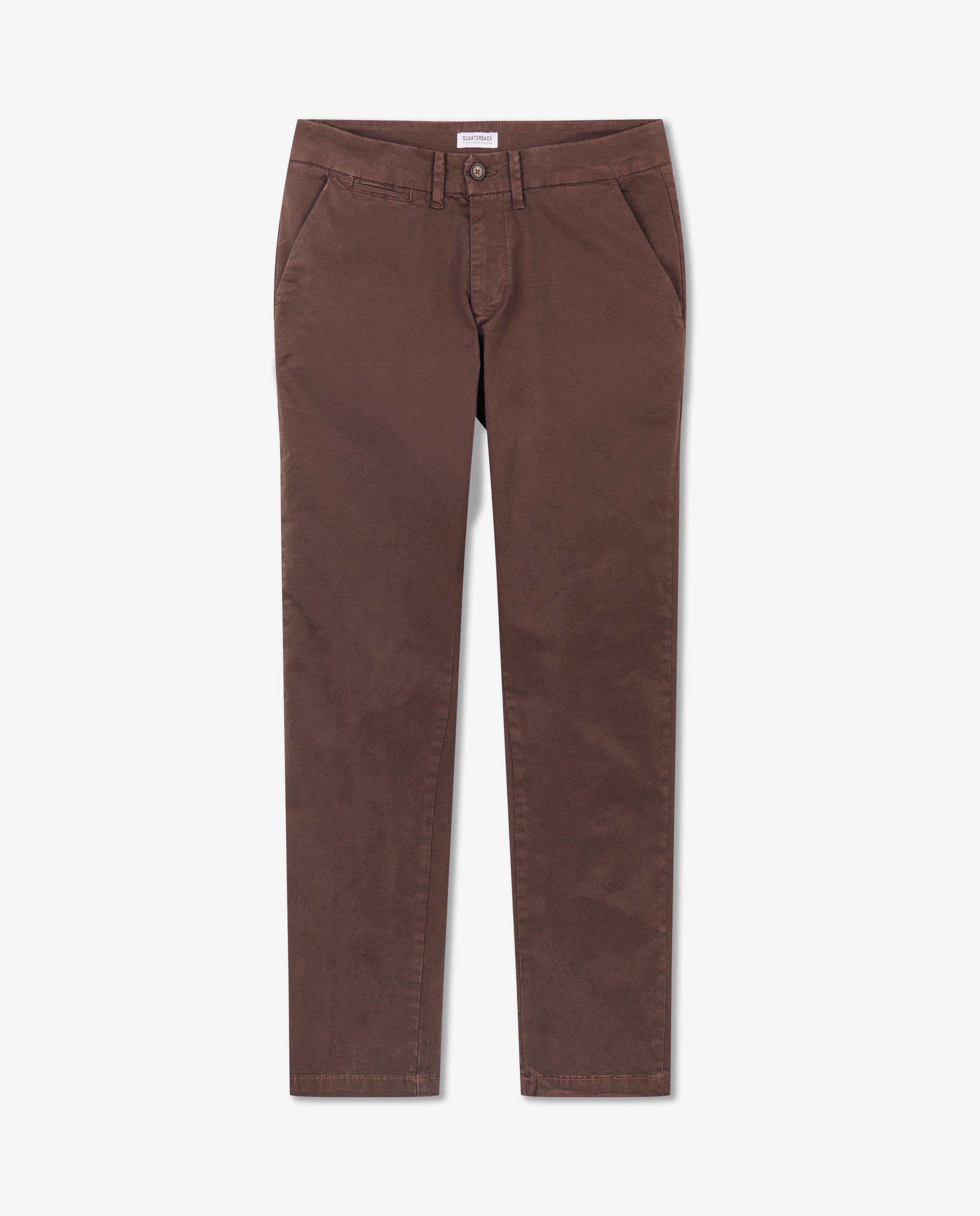 Broeken - Donkerbruine chino