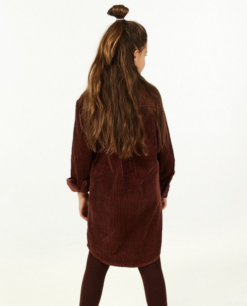 Robes - Robe brune en velours côtelé
