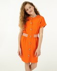 Kleedjes - Oranje T-shirtjurk met elastiek