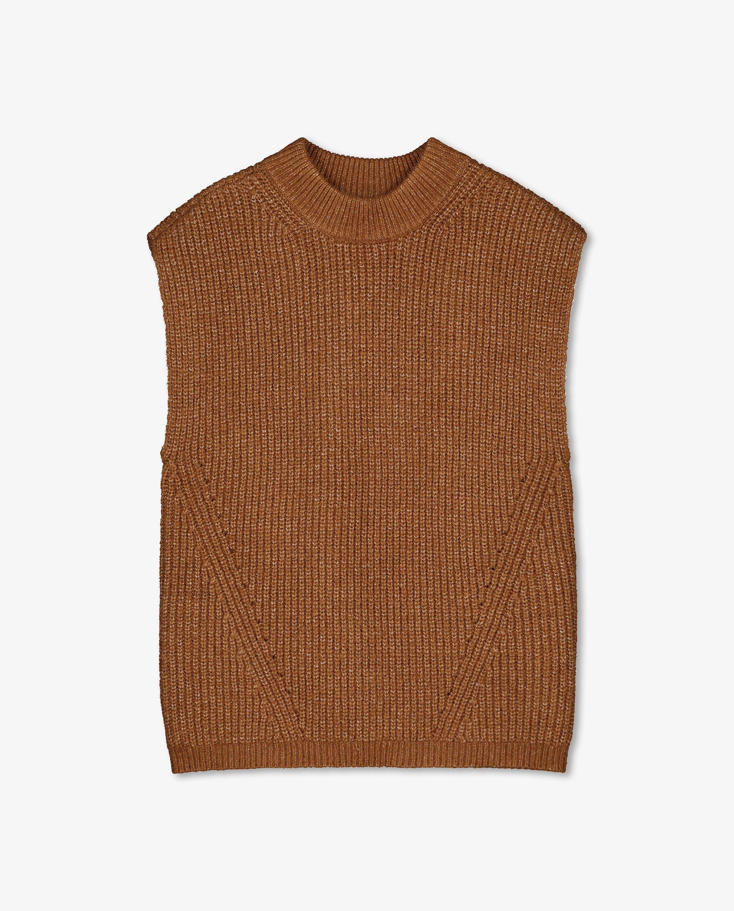 Pulls - Débardeur brun avec fil métallisé, Sora