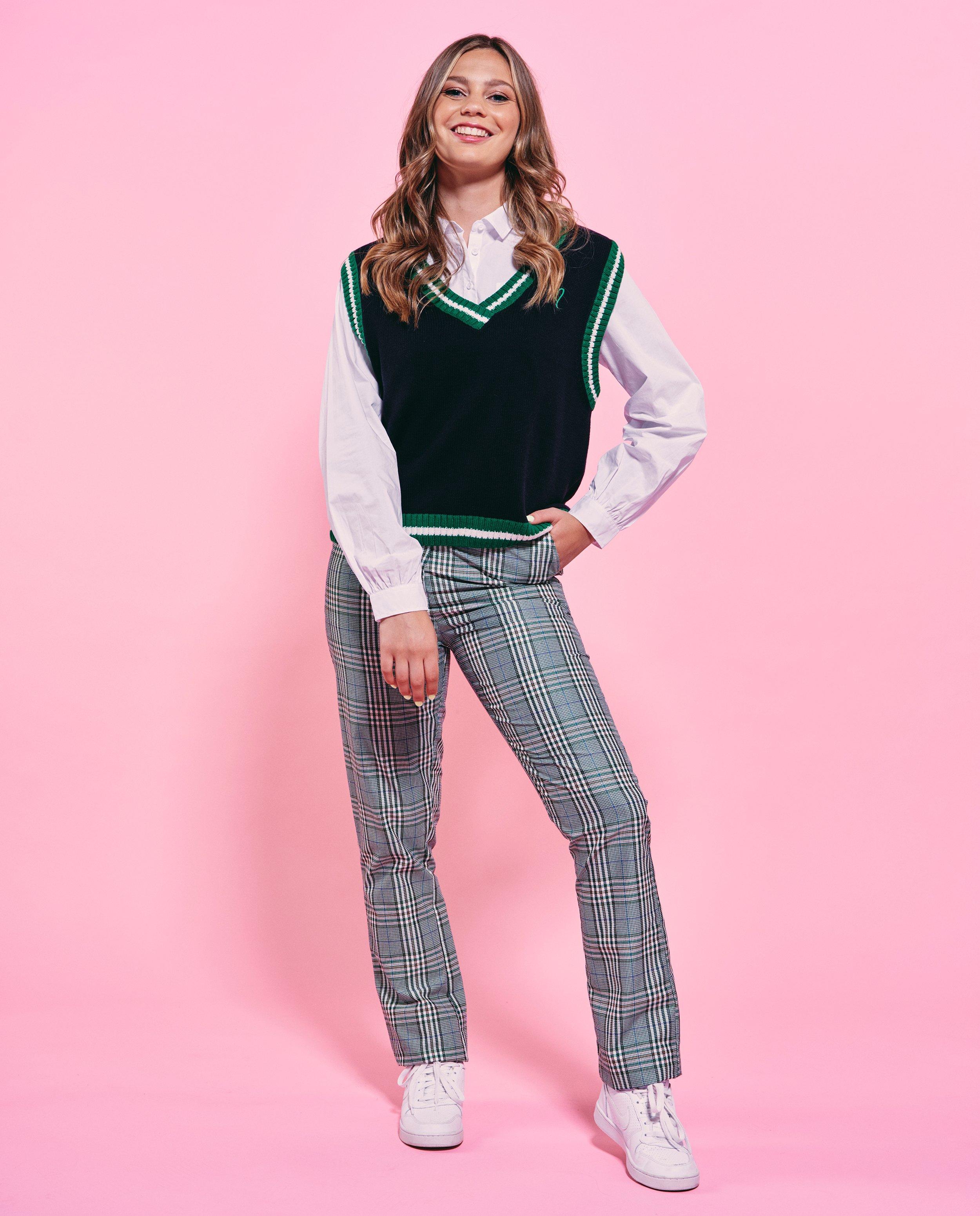 Groene broek met ruiten Maude - allover - Maude Van der Vorst