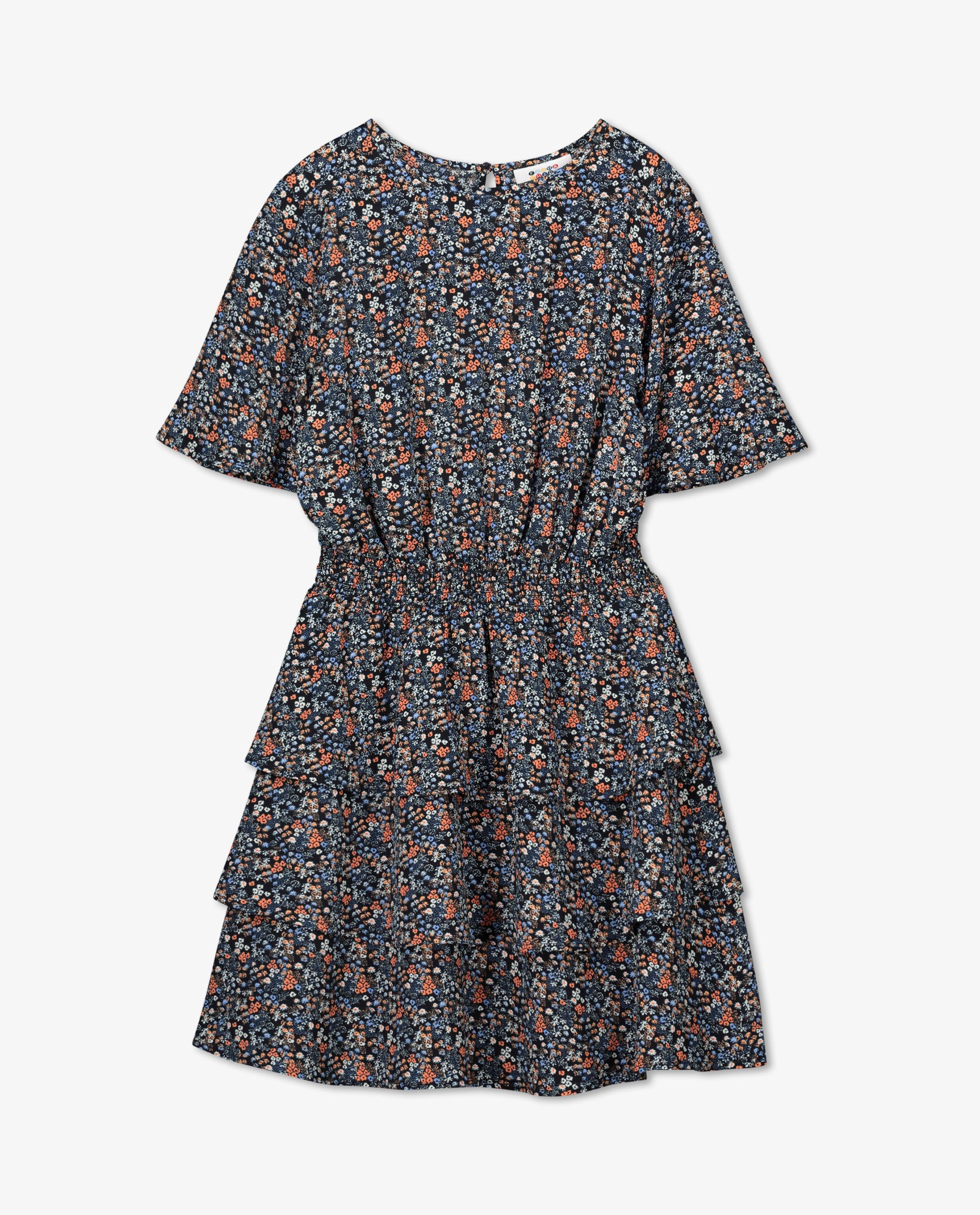 Robes - Robe fleurie avec des volants à la jupe