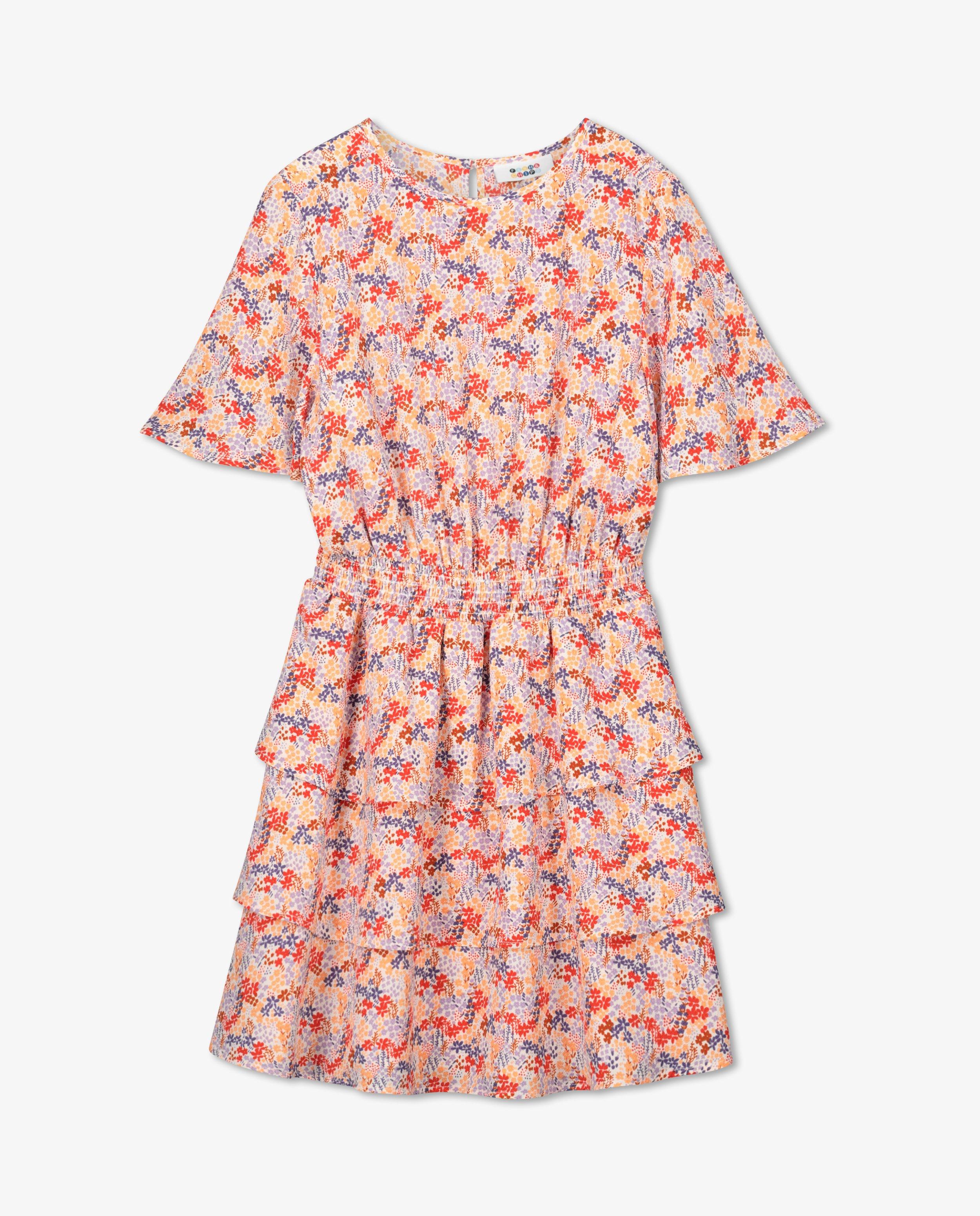 Robes - Robe fleurie avec des volants à la jupe