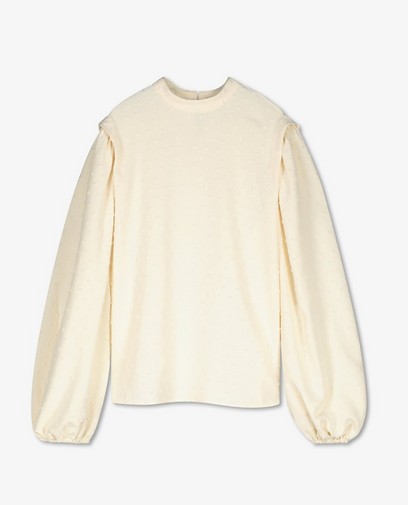 Blouse blanche avec des pois en relief Youh ! Blouse blanche avec des pois en relief Youh !