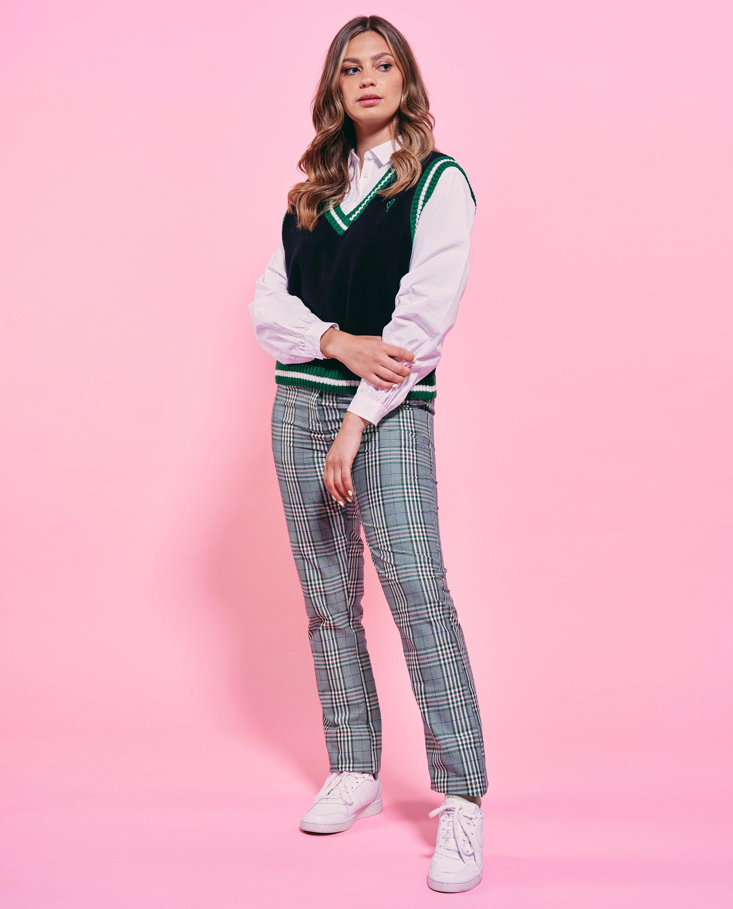 Wit hemd met hartje Maude - in groen - Maude Van der Vorst