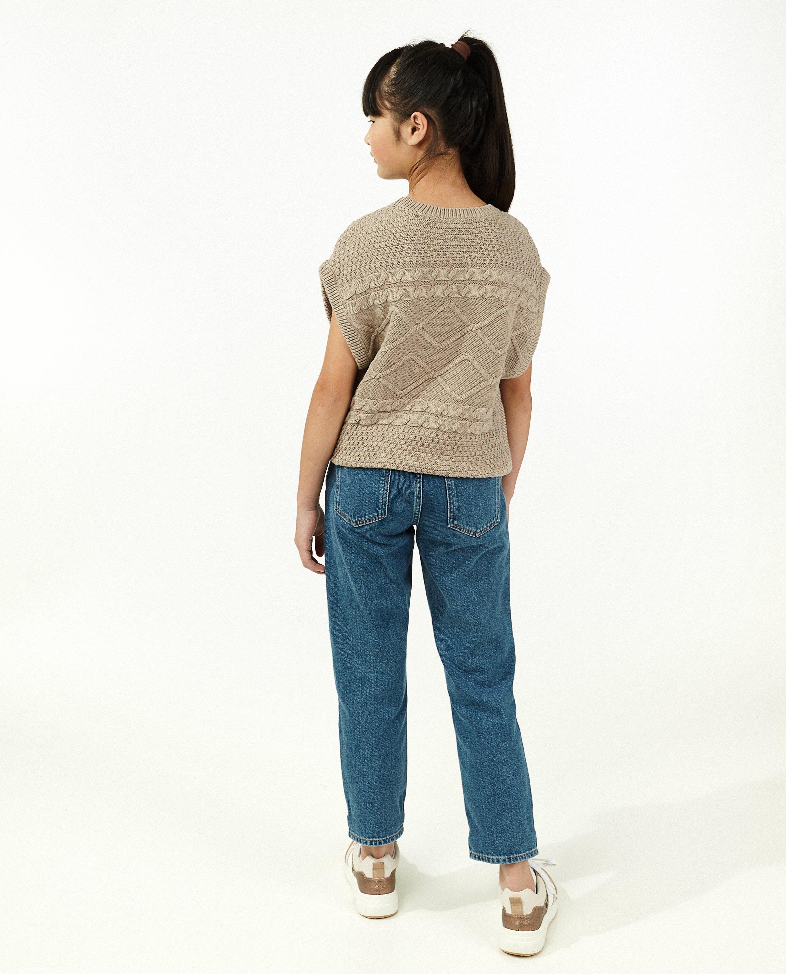 Pulls - Débardeur brun à torsades
