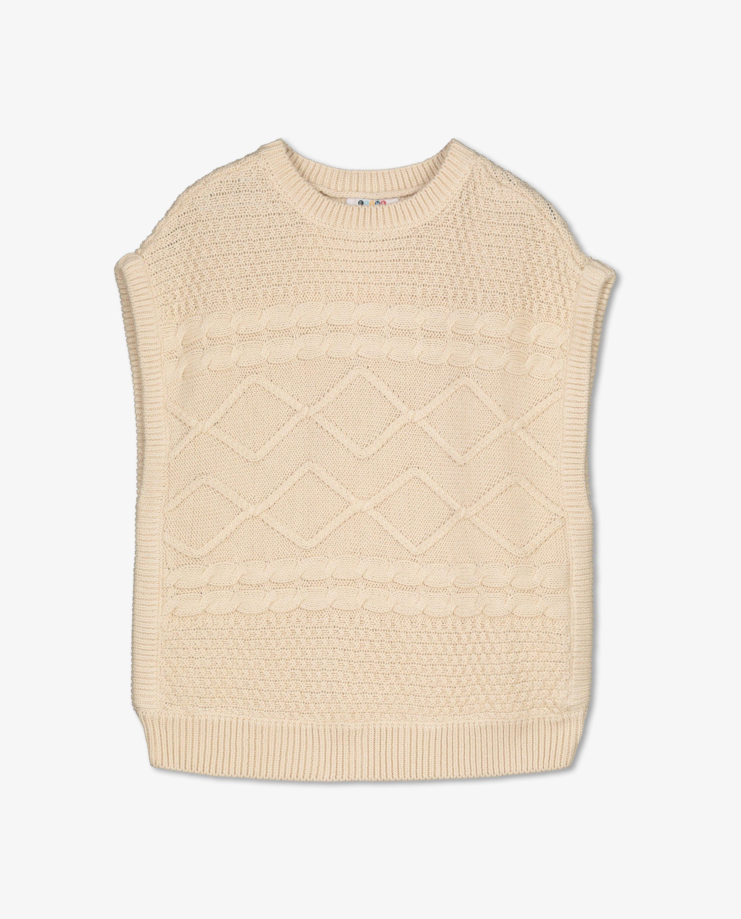 Pulls - Débardeur brun à torsades