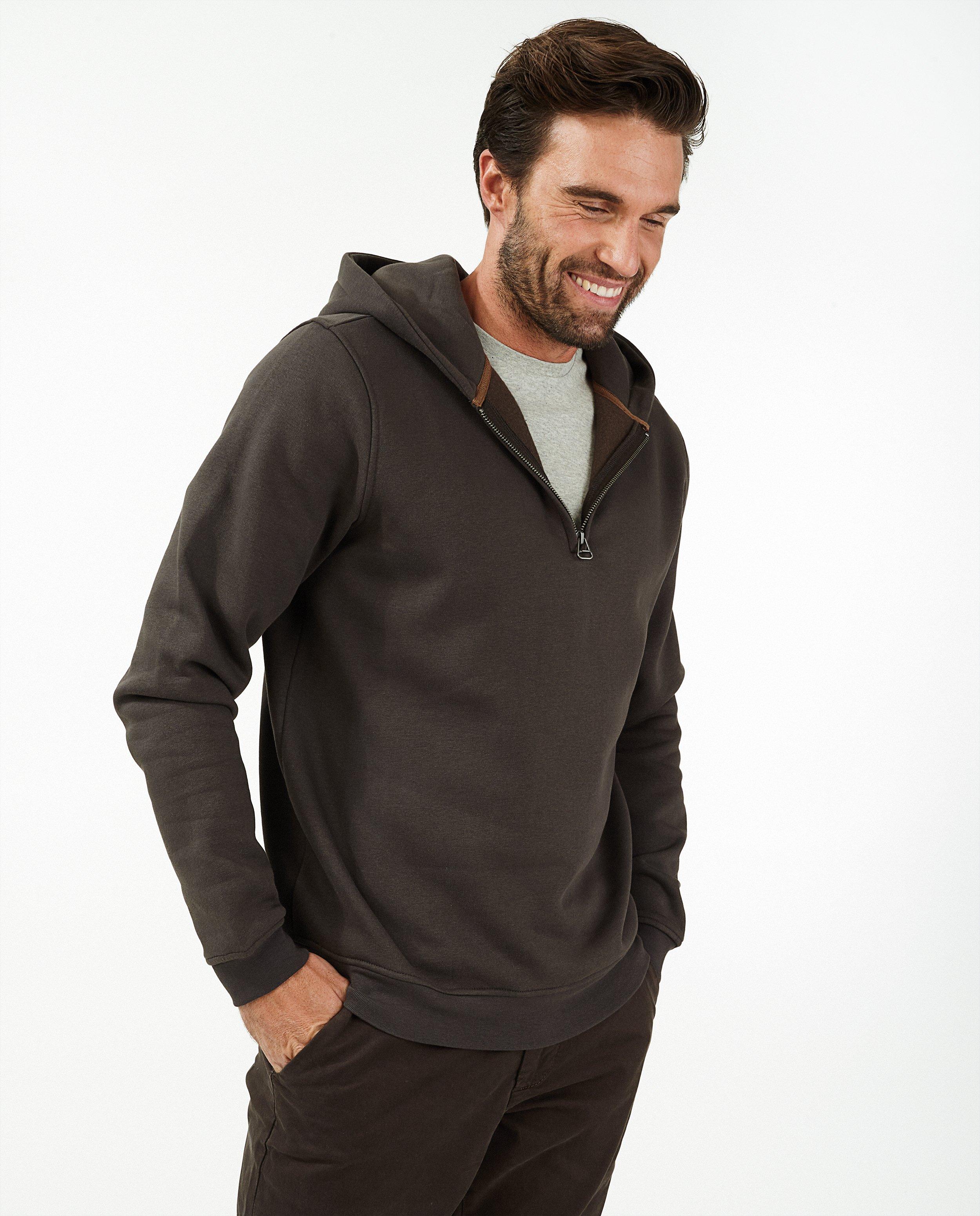 Sweats - Hoodie brun avec fermeture à glissière