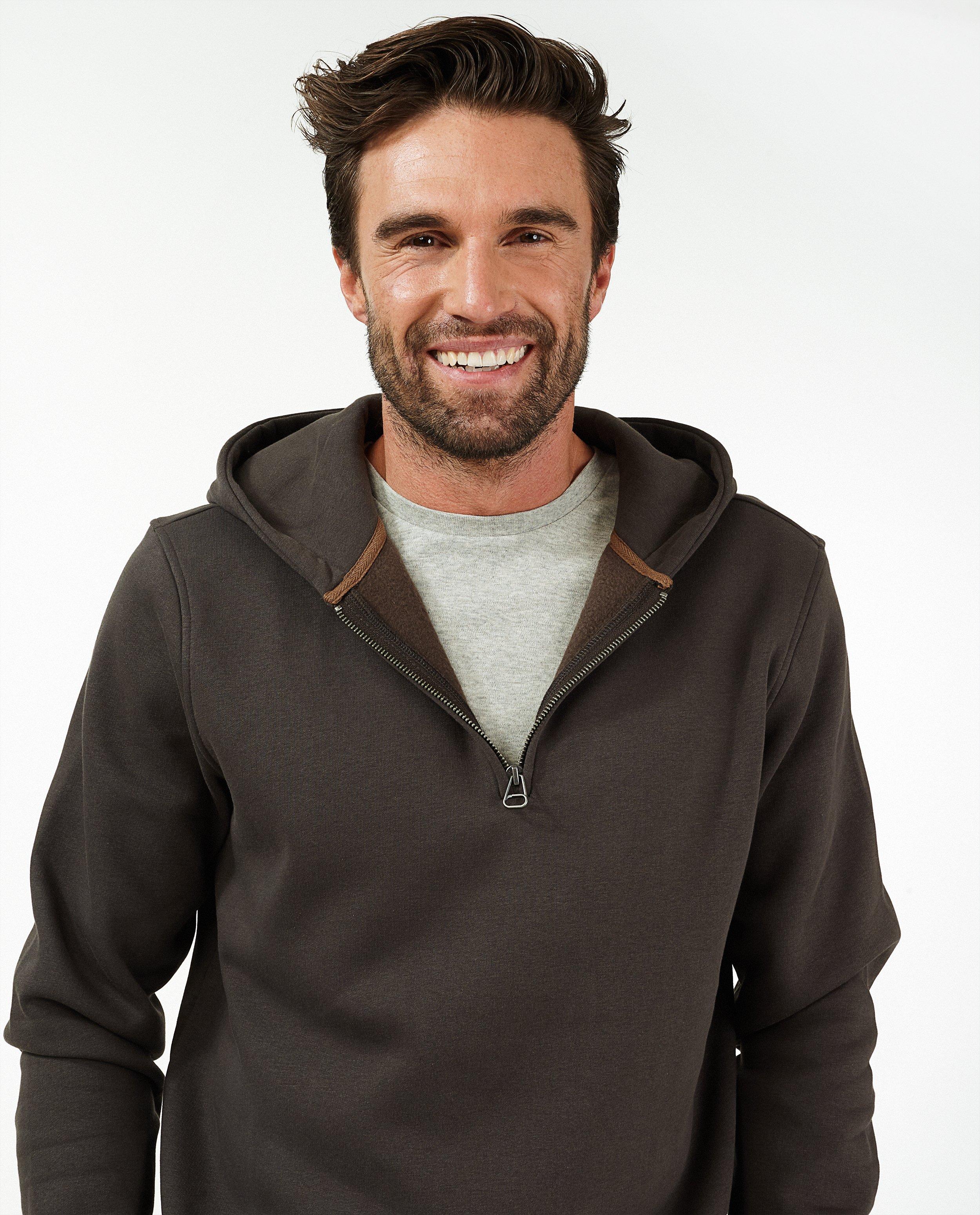Sweats - Hoodie brun avec fermeture à glissière