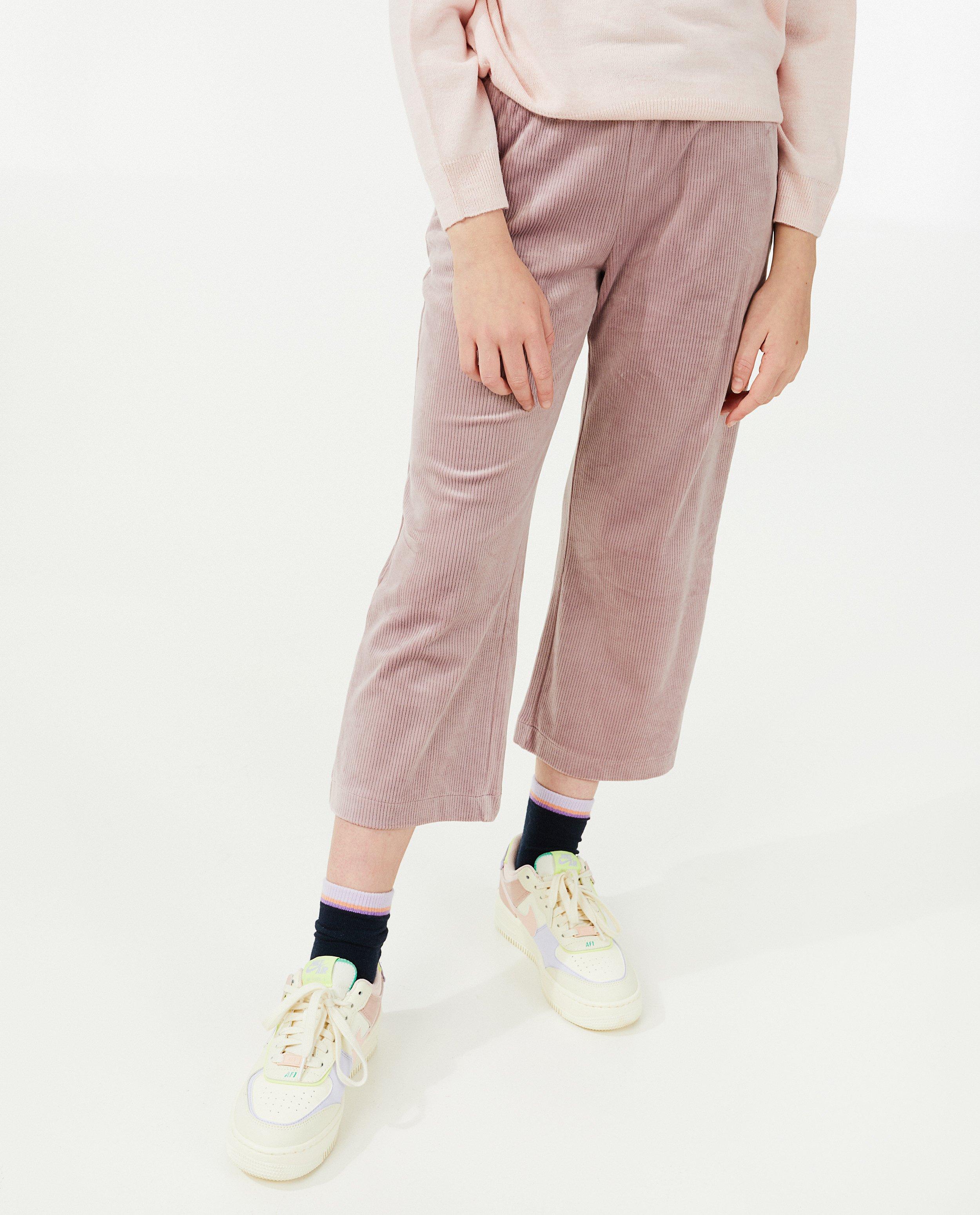 Broeken - Roze broek van ribfluweel BESTies