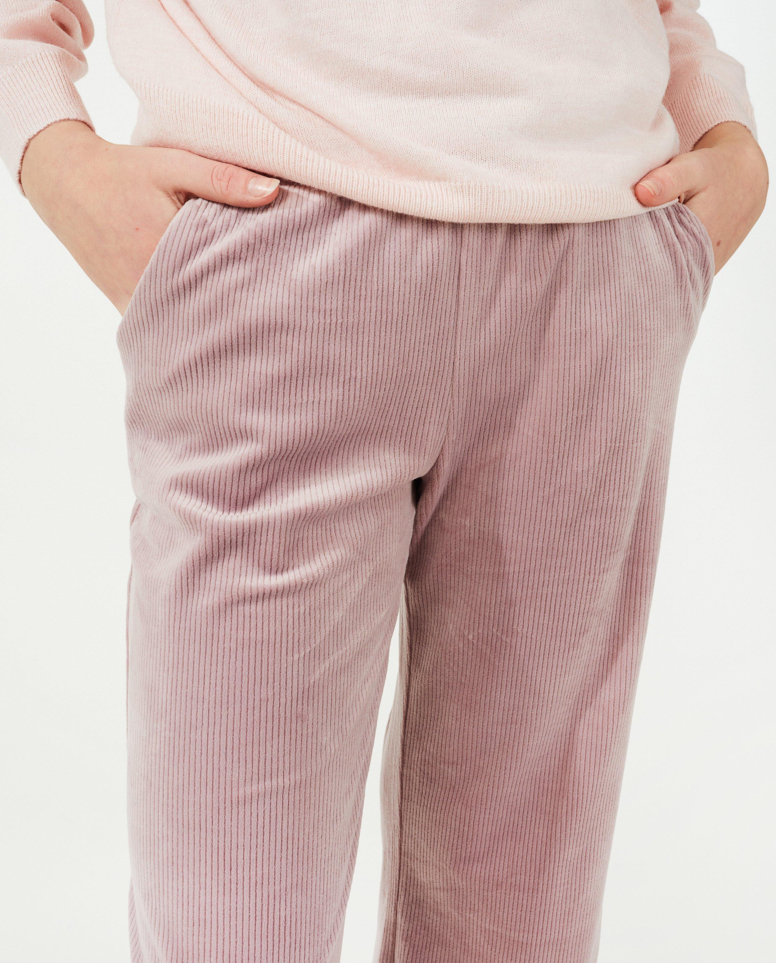 Broeken - Roze broek van ribfluweel BESTies