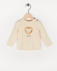 T-shirt beige à manches longues avec un petit cœur - et des ruches - Cuddles and Smiles