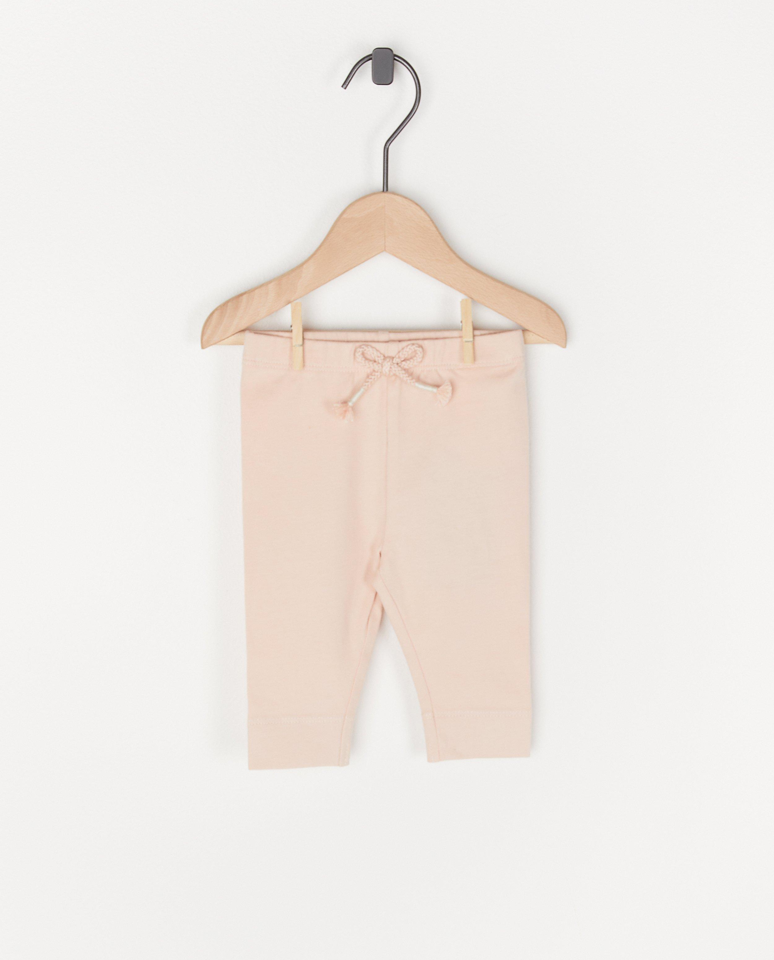 Roze legging met strikje - stretch - Newborn 50-68