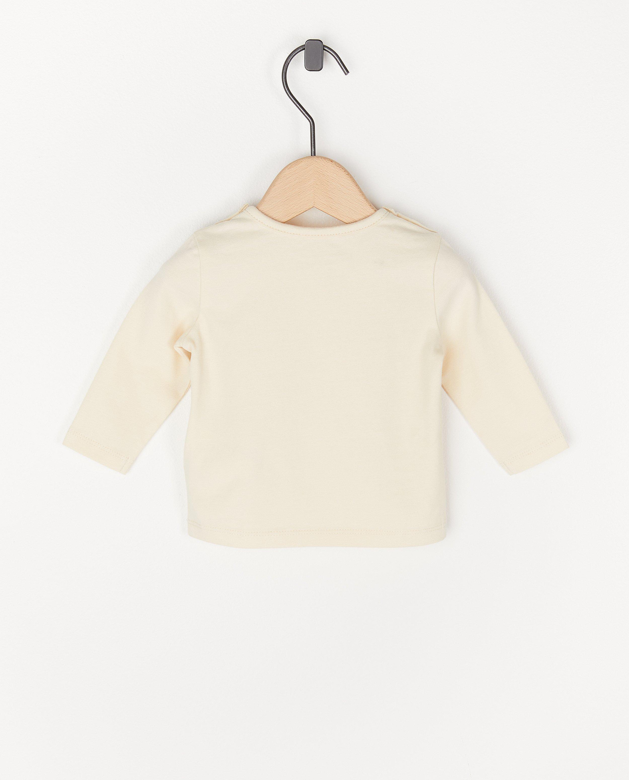 T-shirts - Offwhite longsleeve met print