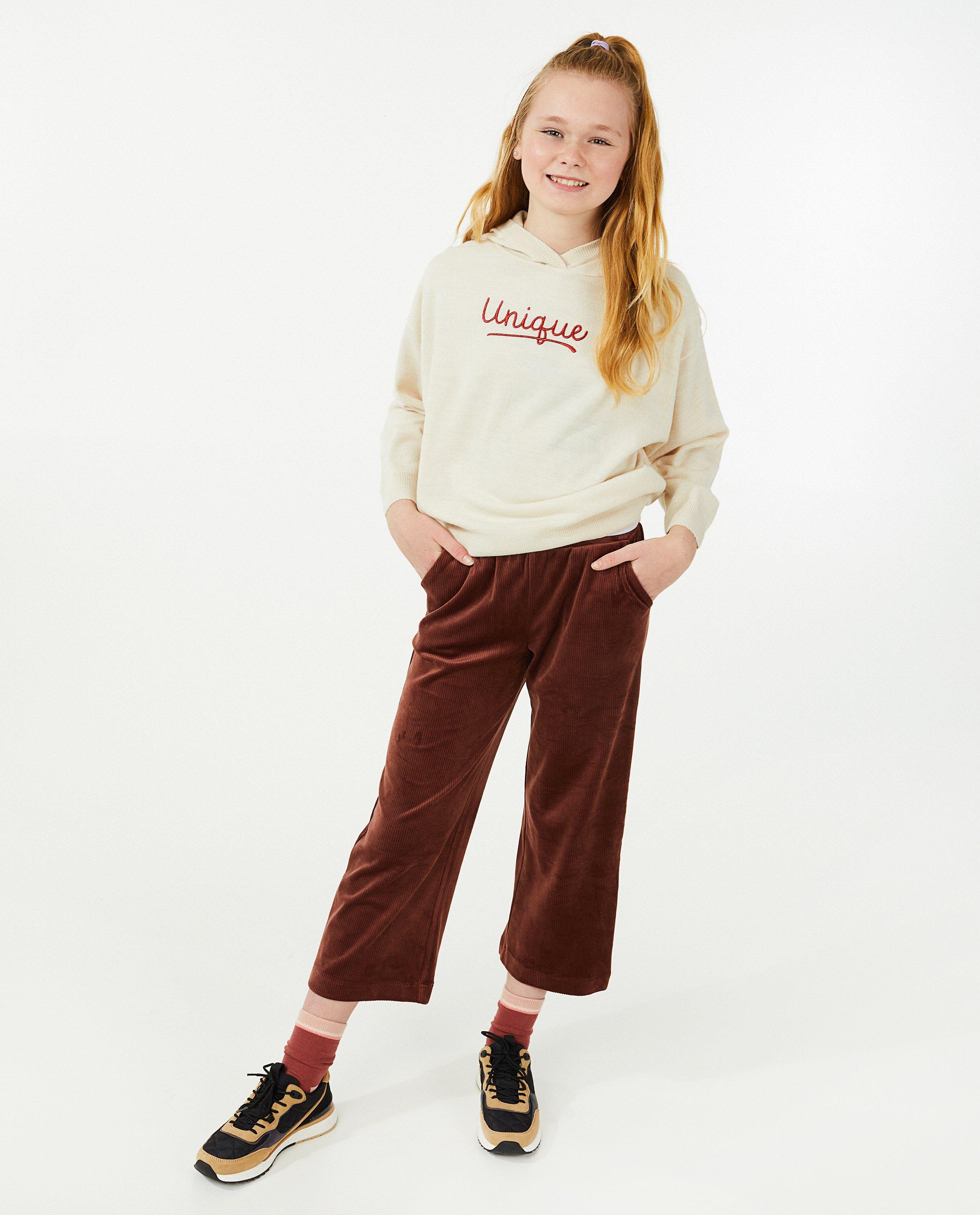 Beige trui met opschrift BESTies - met capuchon - Besties