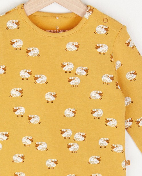 Pyjamas - Pyjama jaune unisexe avec des petits moutons