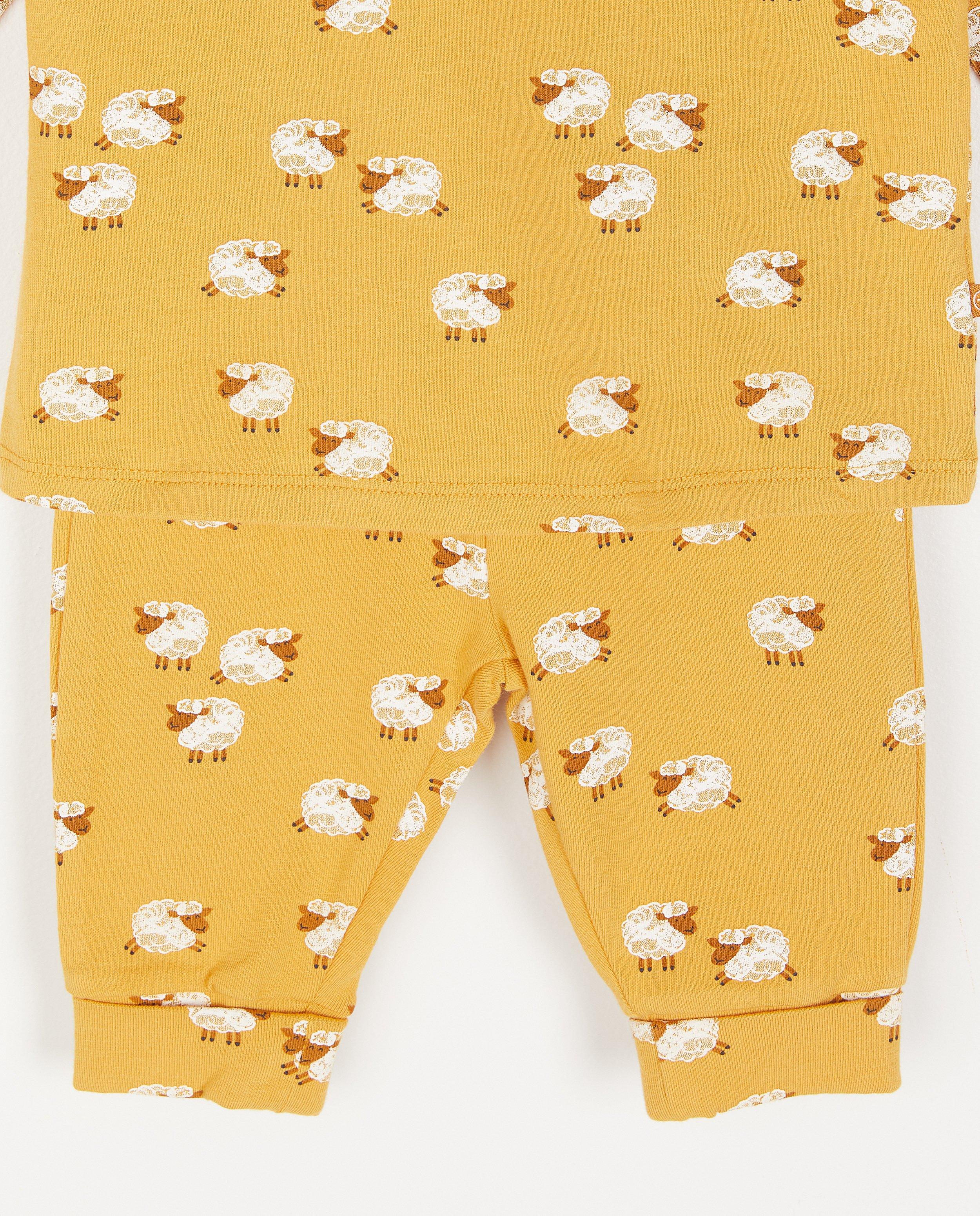 Pyjamas - Pyjama jaune unisexe avec des petits moutons