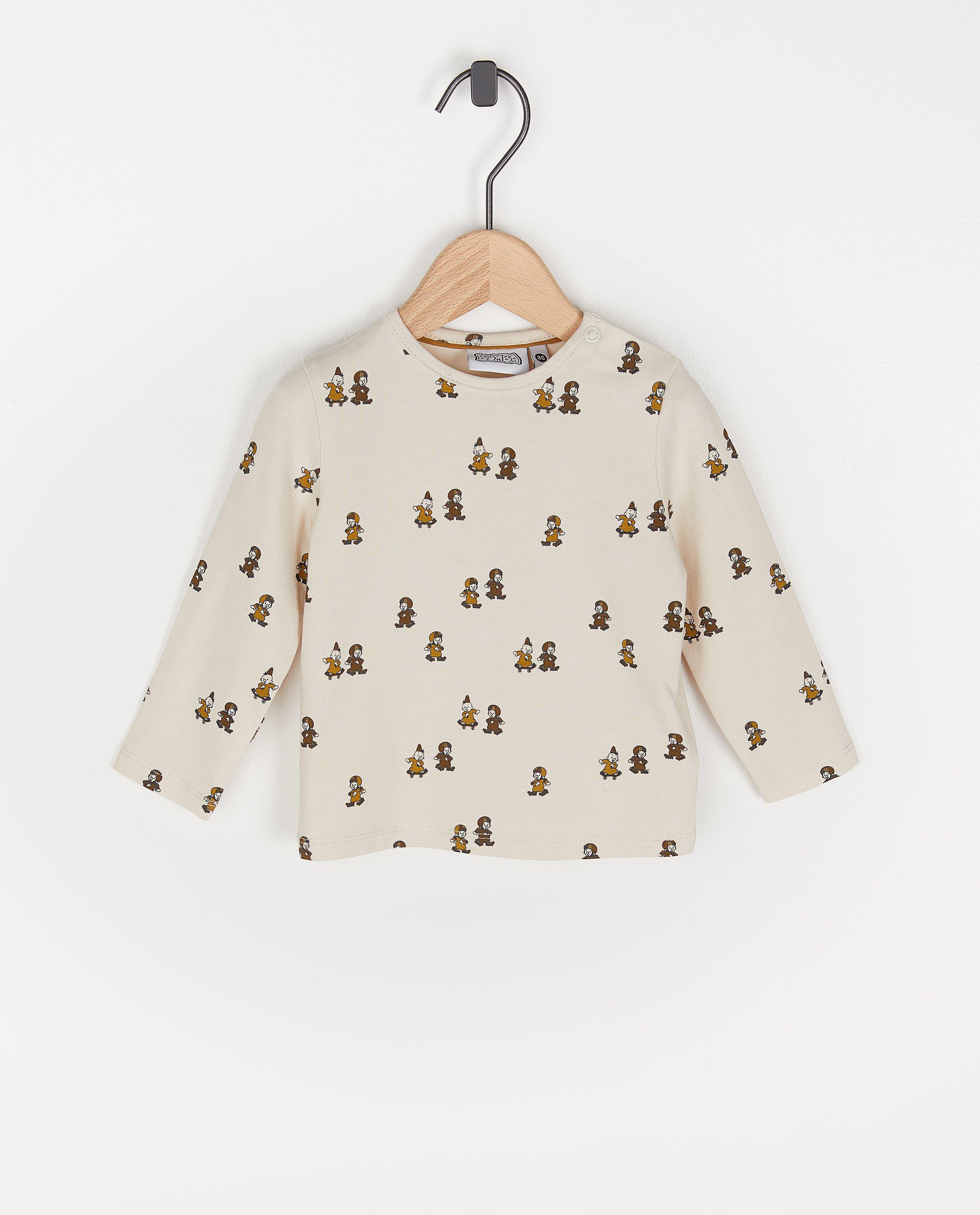 Beige longsleeve met print Bumba - allover - Bumba