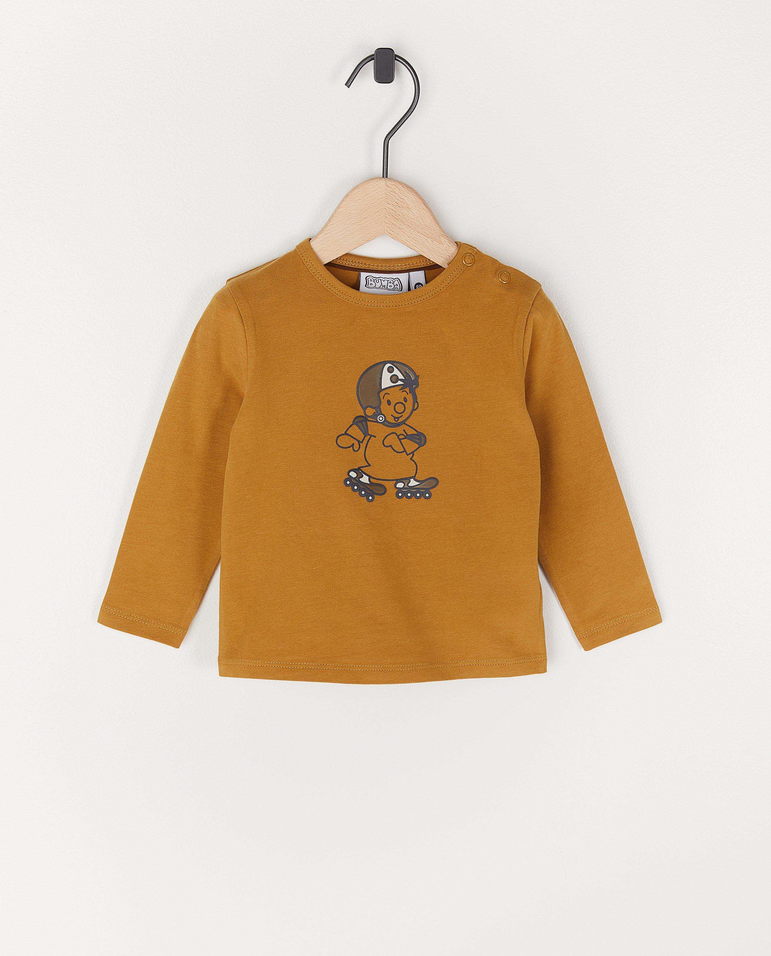 Bruine longsleeve met print Bumba - rubberprint - Bumba