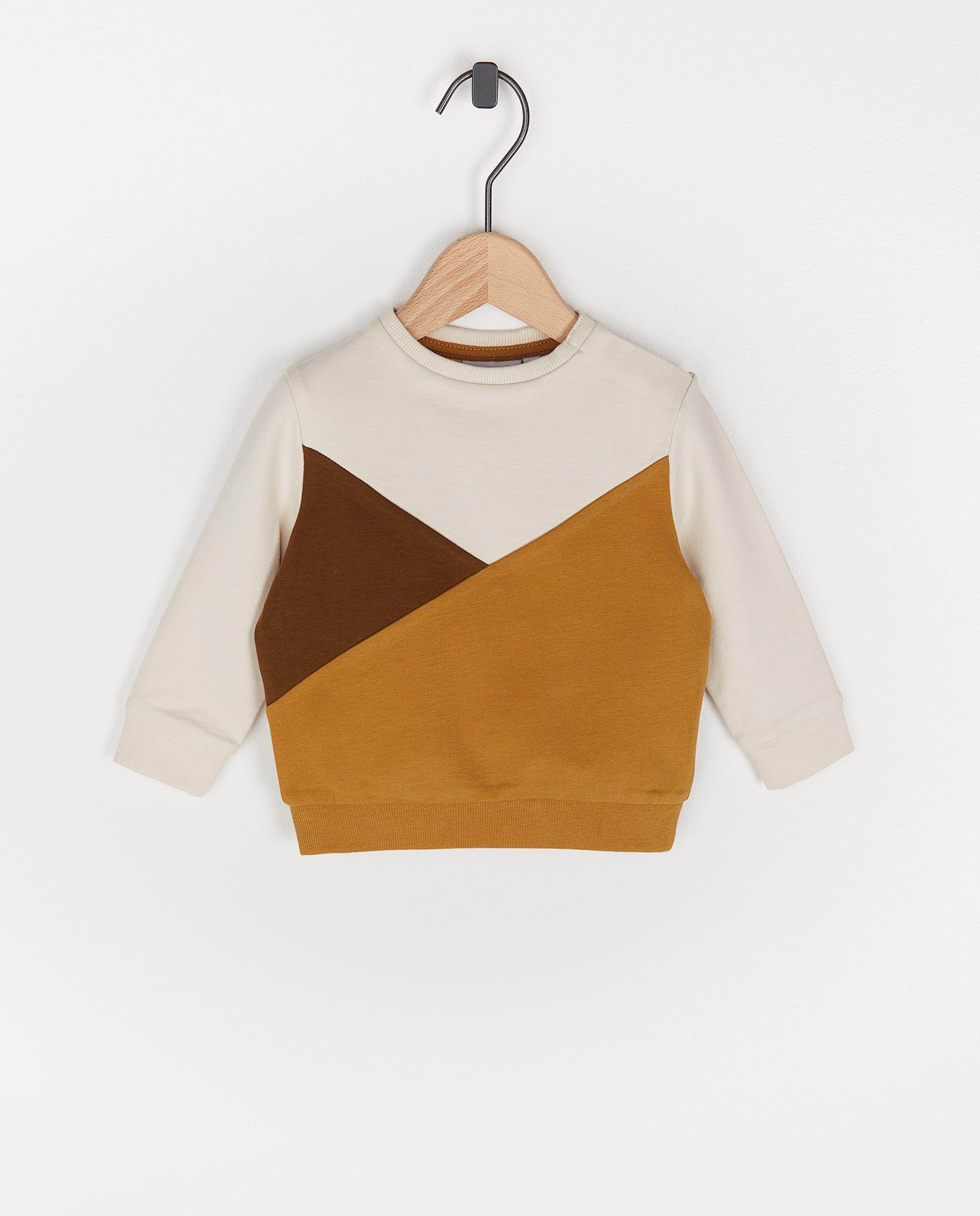 Sweat beige avec color block Bumba - avec du fleece - Bumba