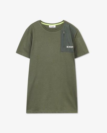 Groen T-shirt met borstzak Groen T-shirt met borstzak