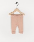 Roze legging met rib - van fijne brei - Newborn 50-68