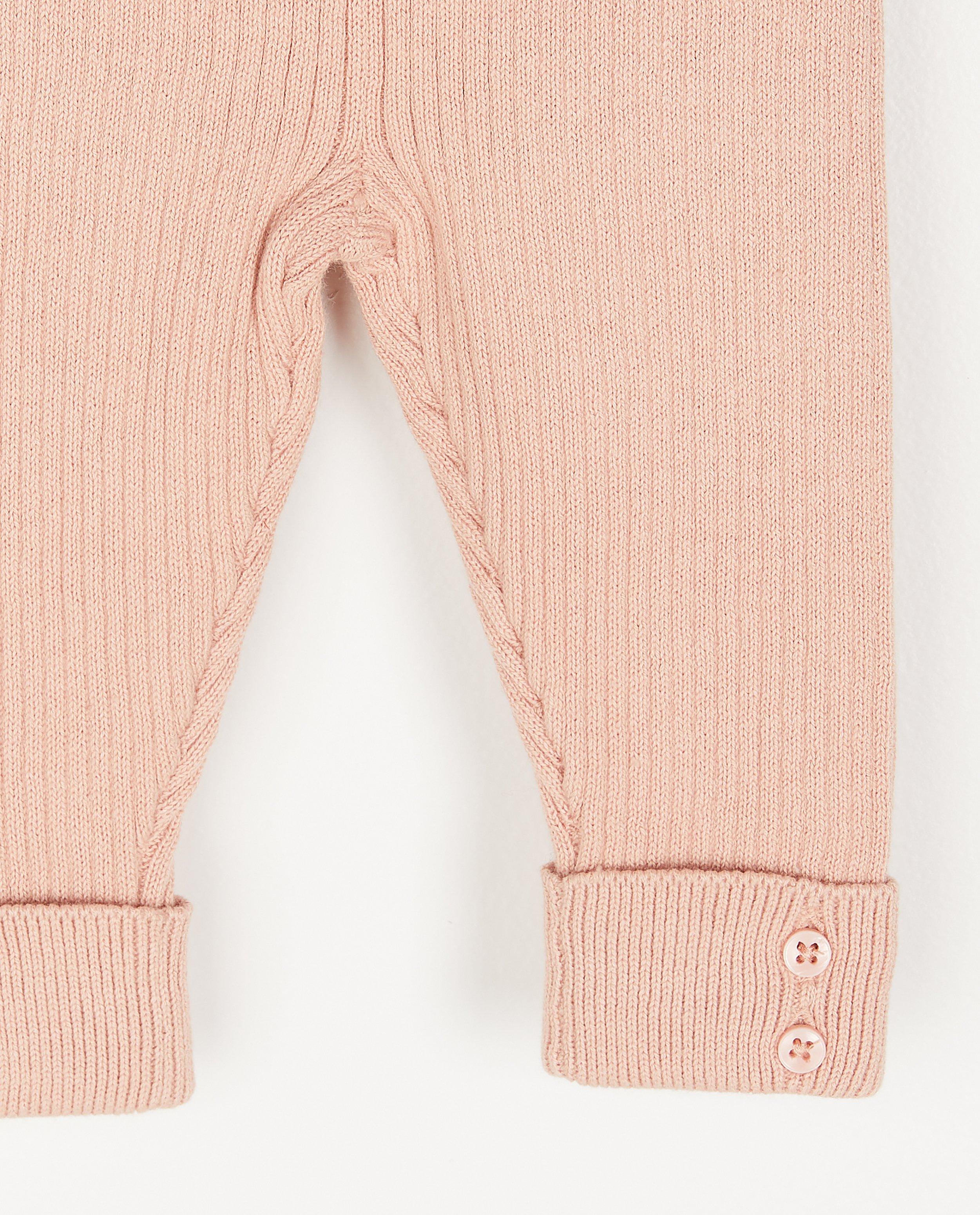 Broeken - Roze legging met rib