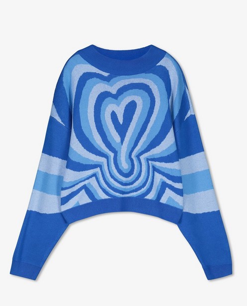 Truien - Blauwe trui met hart Maude