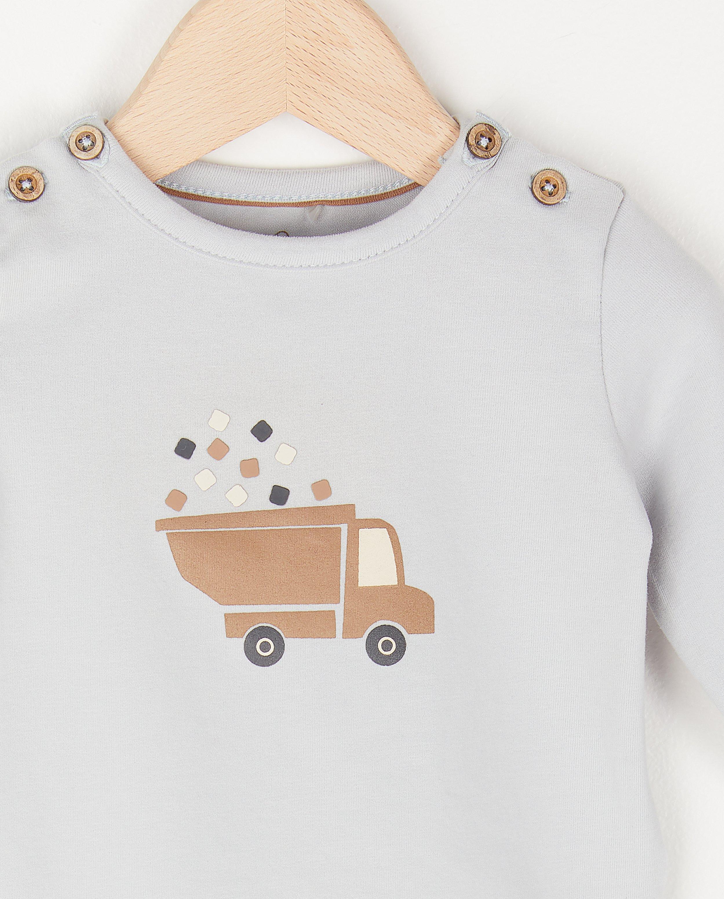 T-shirts - Lichtblauwe longsleeve met print