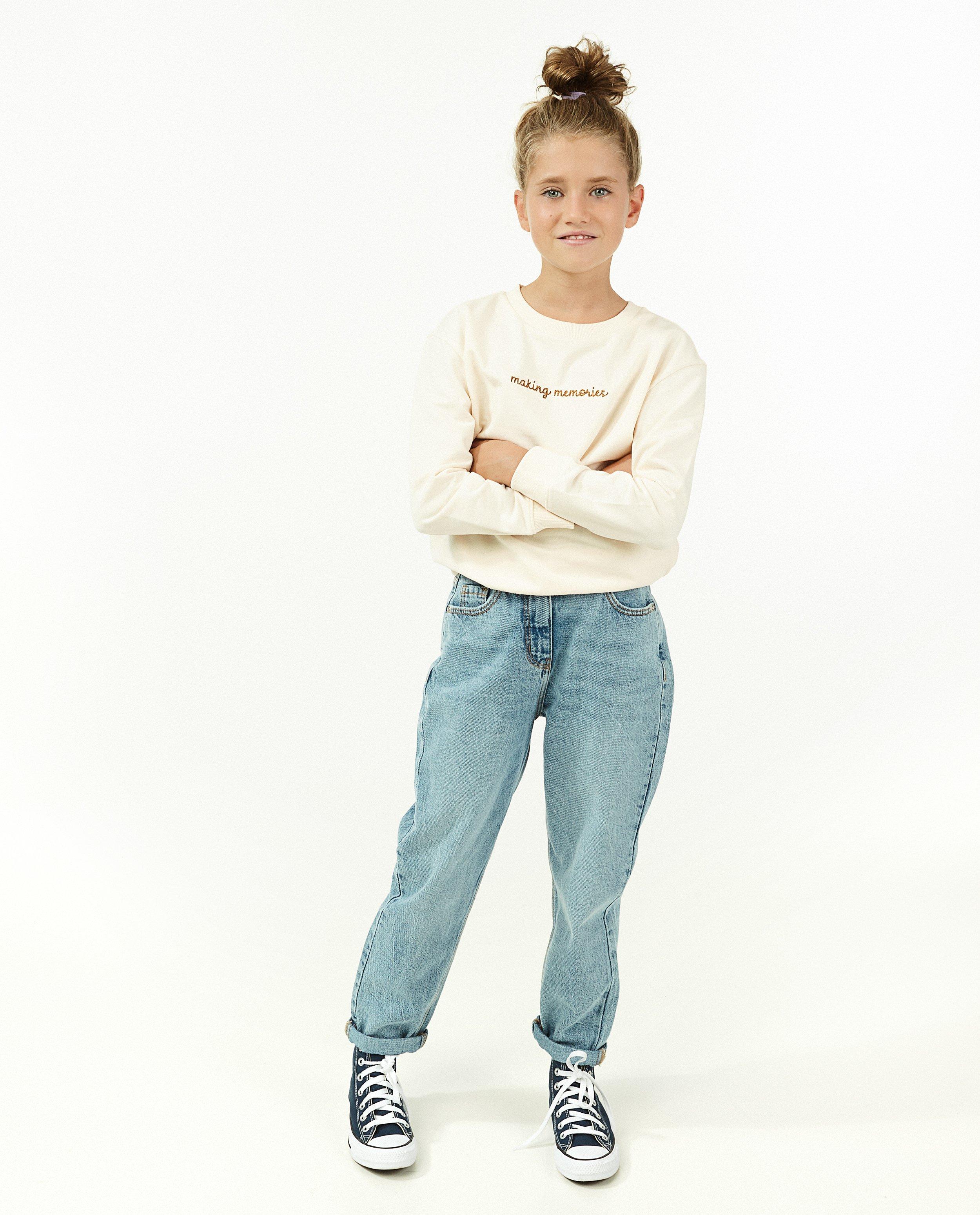 Sweater met geborduurd opschrift BESTies - stretch - Besties