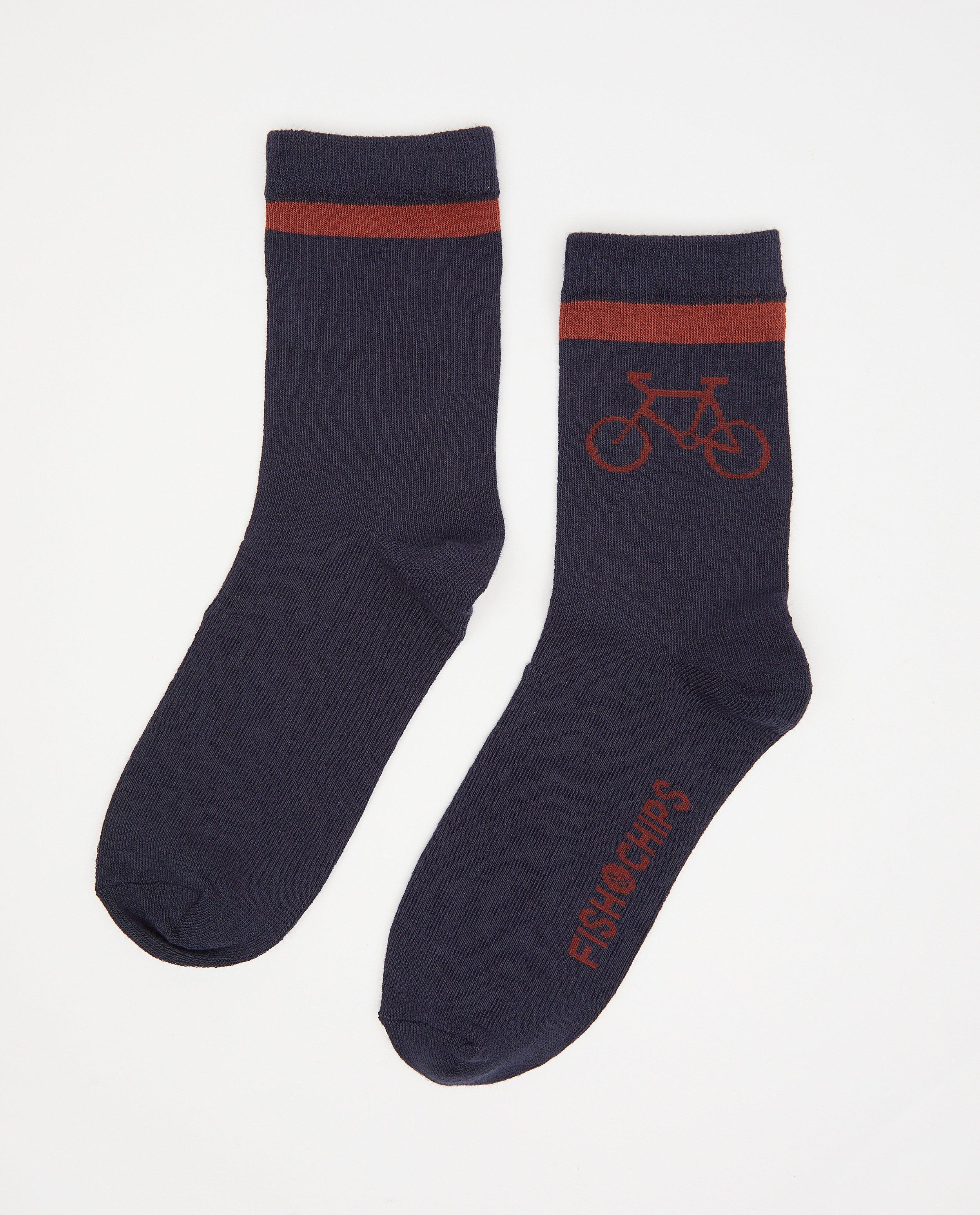 Chaussettes bleu foncé à imprimé - vélo - JBC