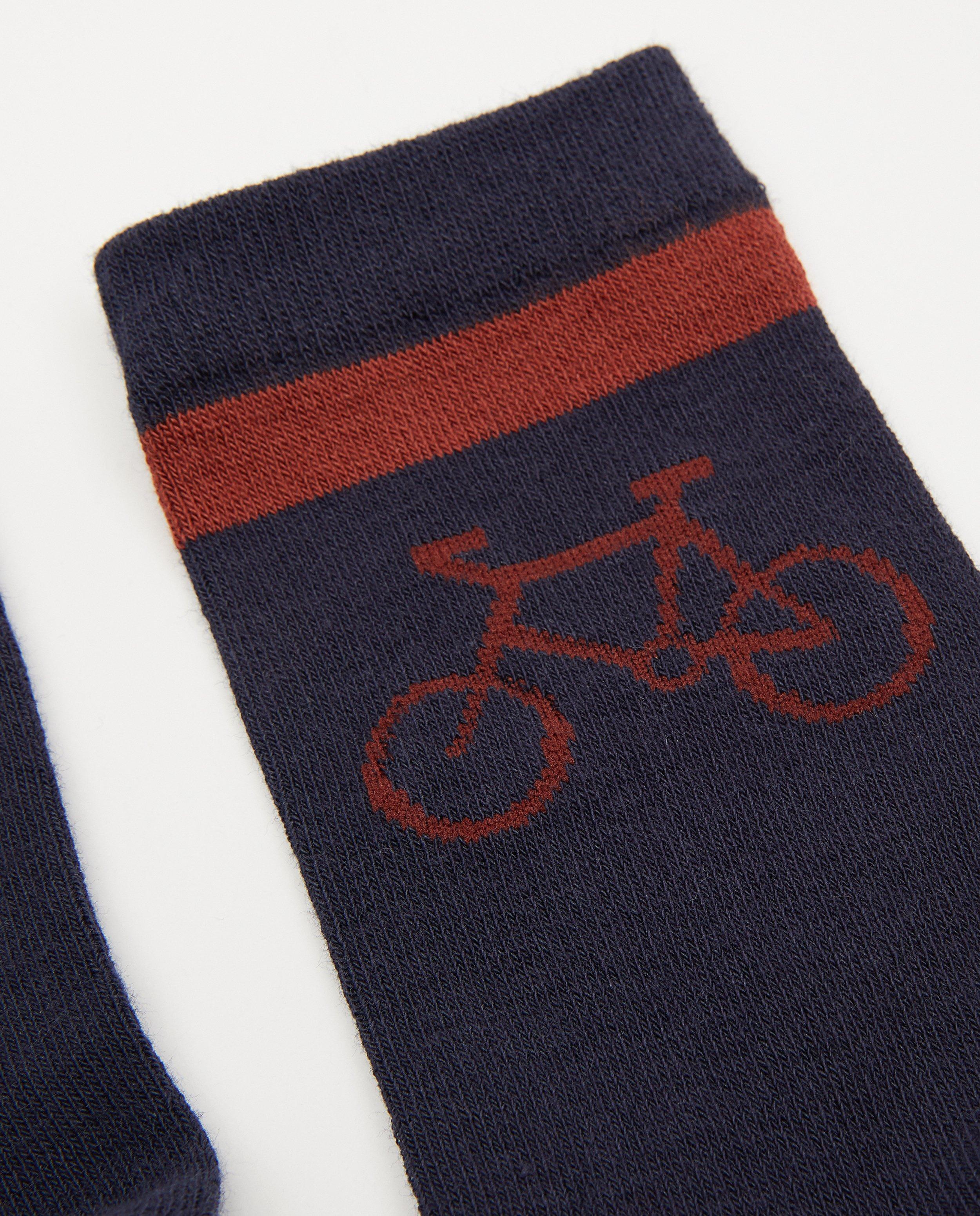 Chaussettes - Chaussettes bleu foncé à imprimé