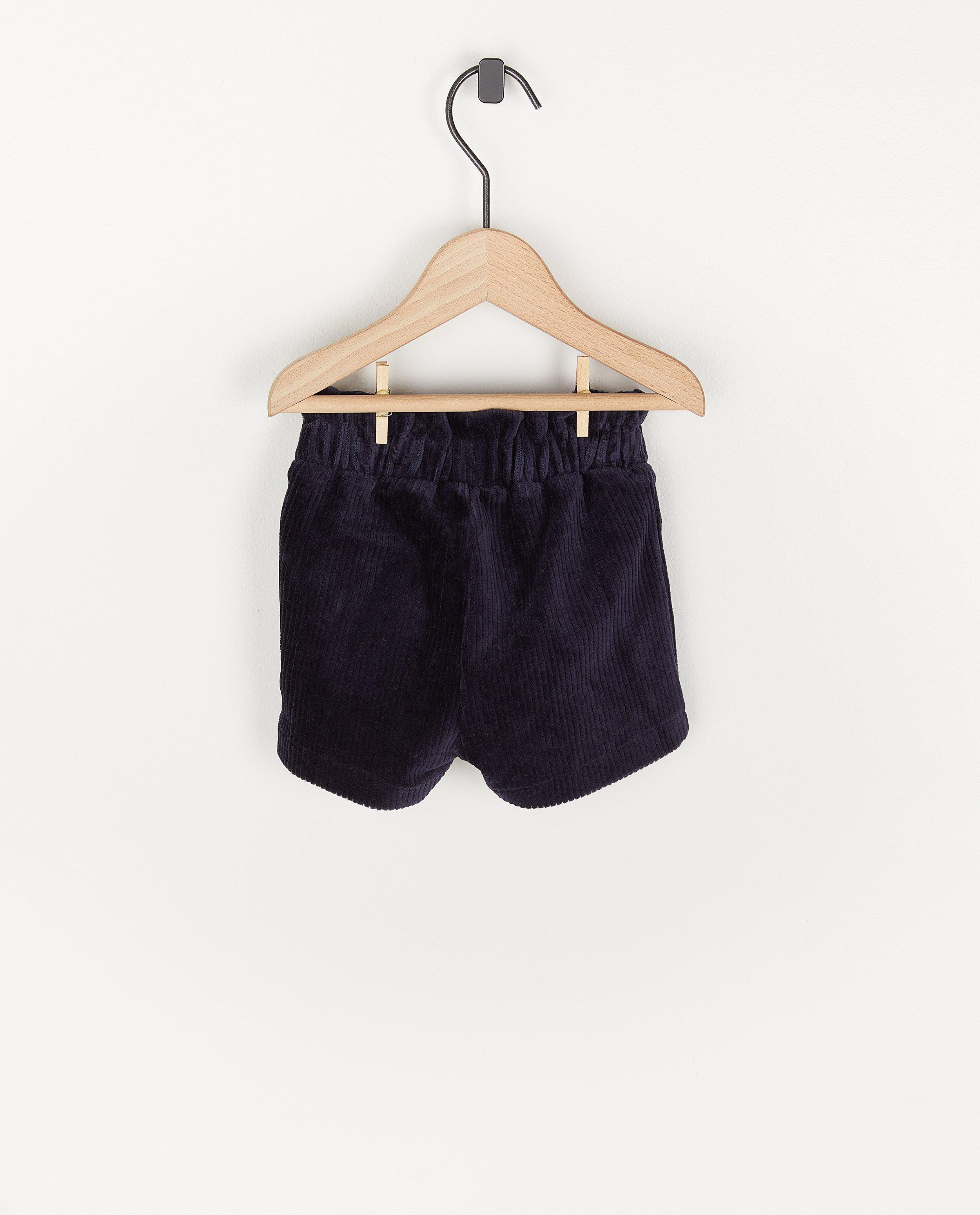 Shorts - Short bleu en velours côtelé
