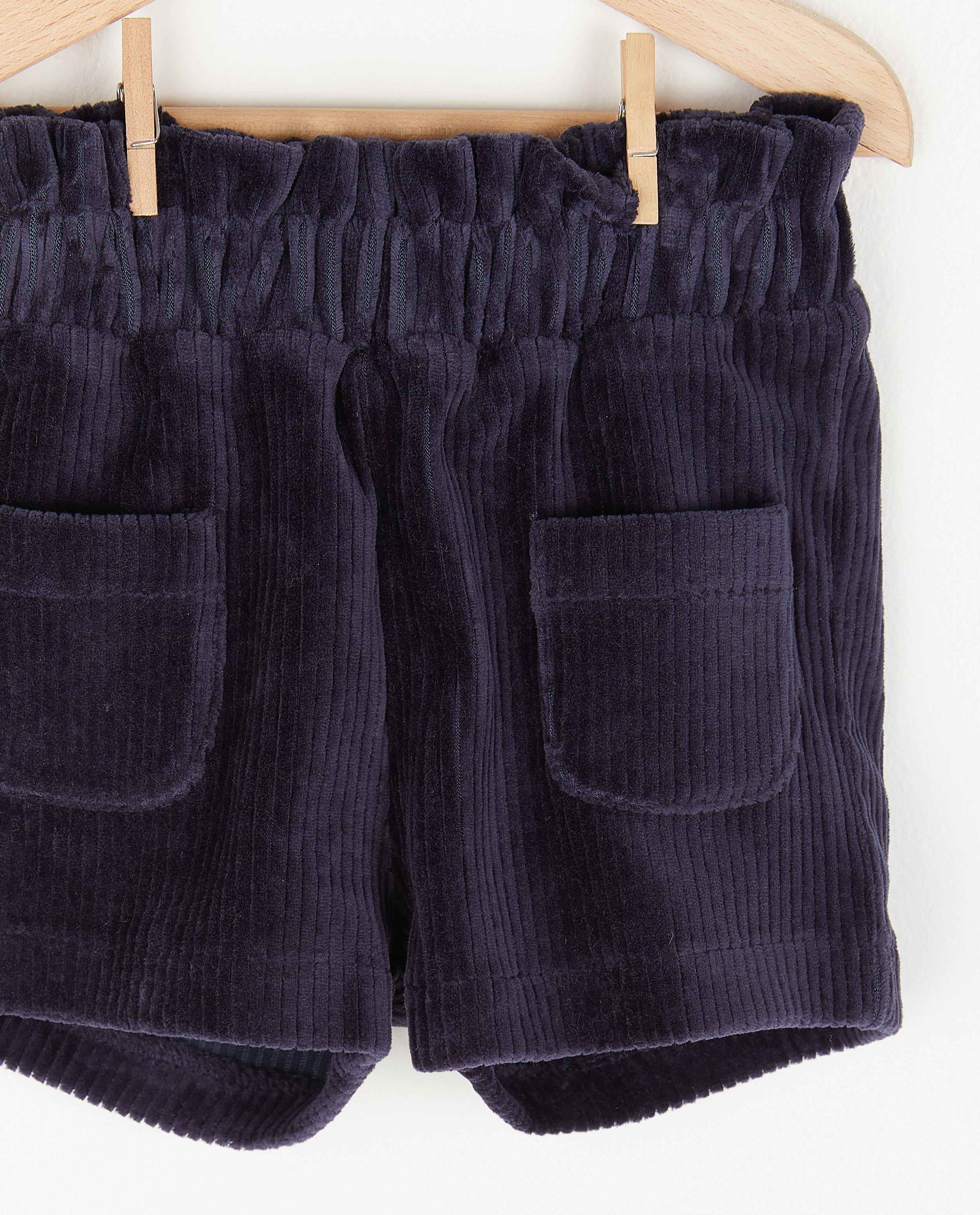 Shorts - Short bleu en velours côtelé