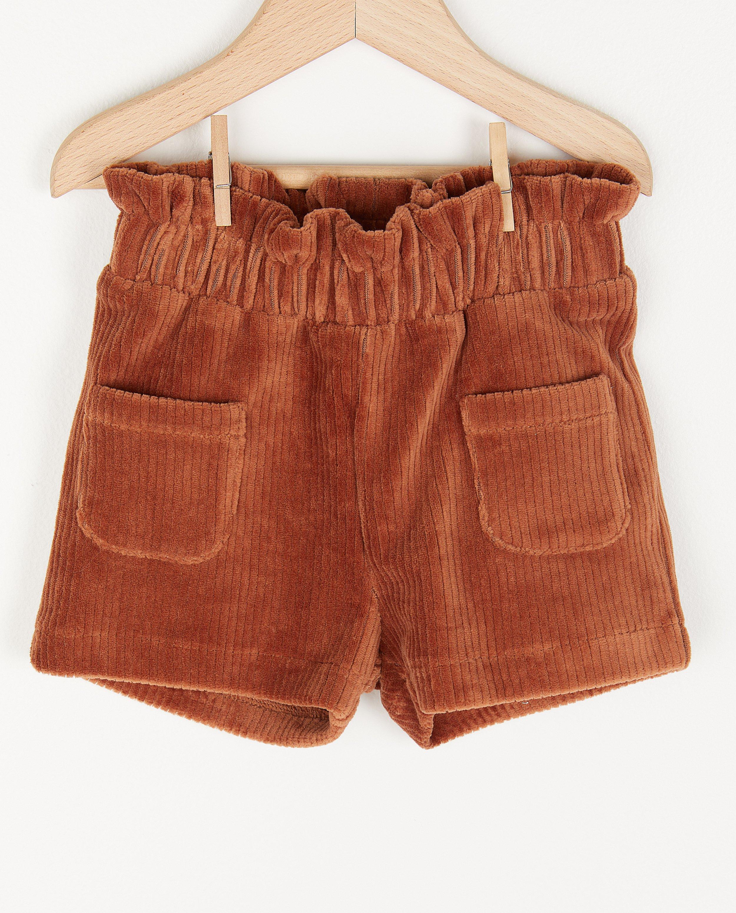 Shorts - Short bleu en velours côtelé