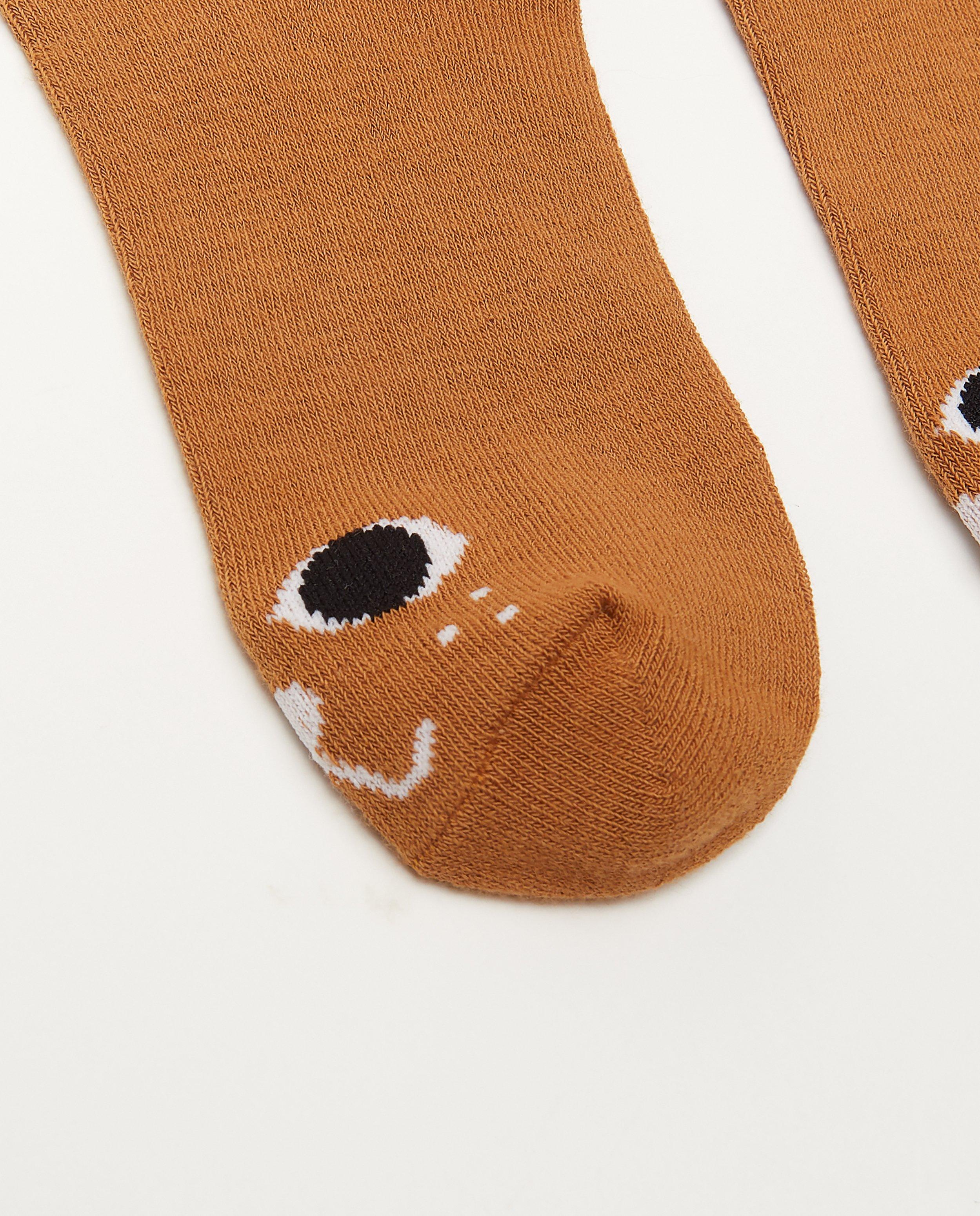 Kousen - Bruine kousen met print