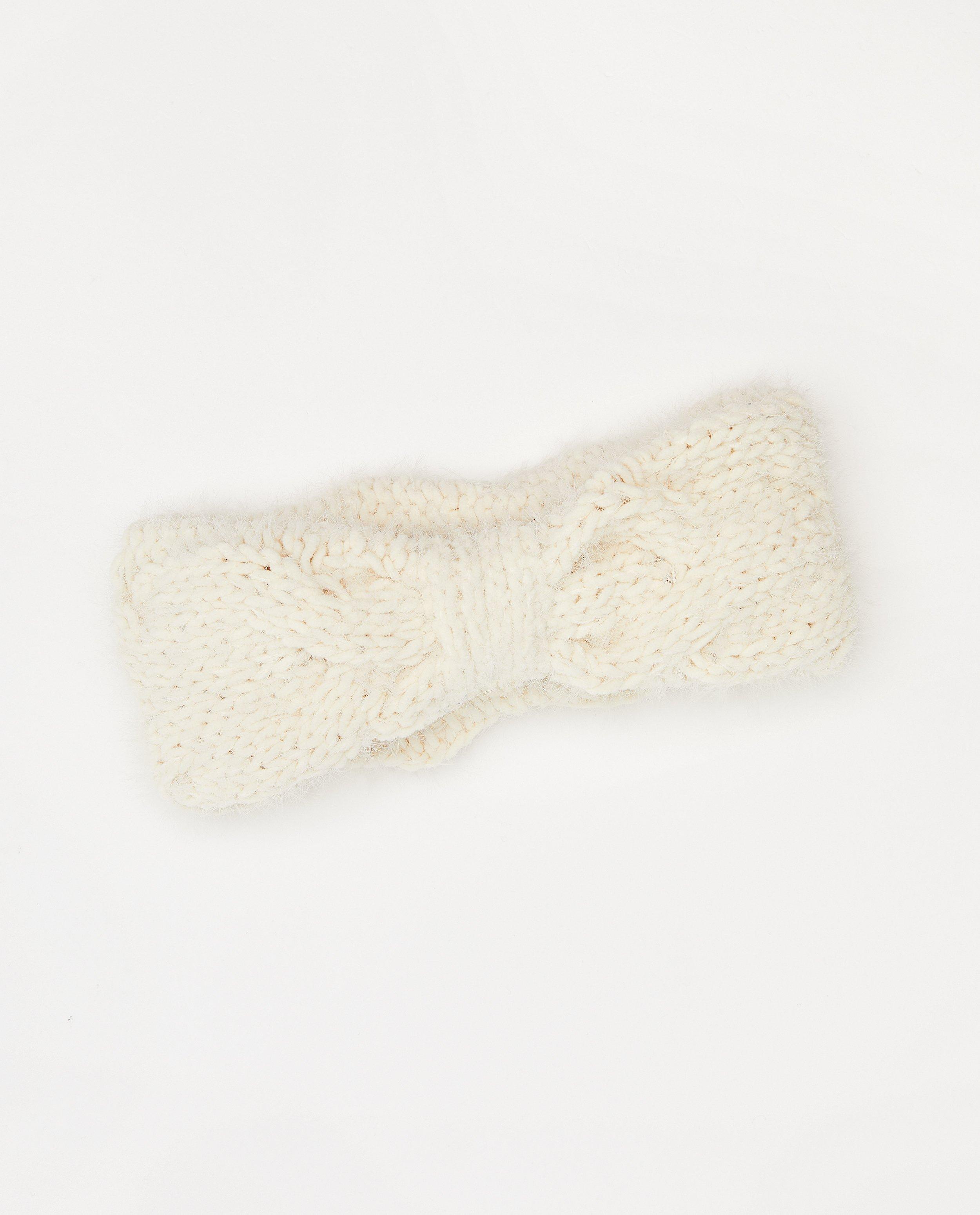 Bandeau blanc avec nœud K3 - en fils duveteux - K3