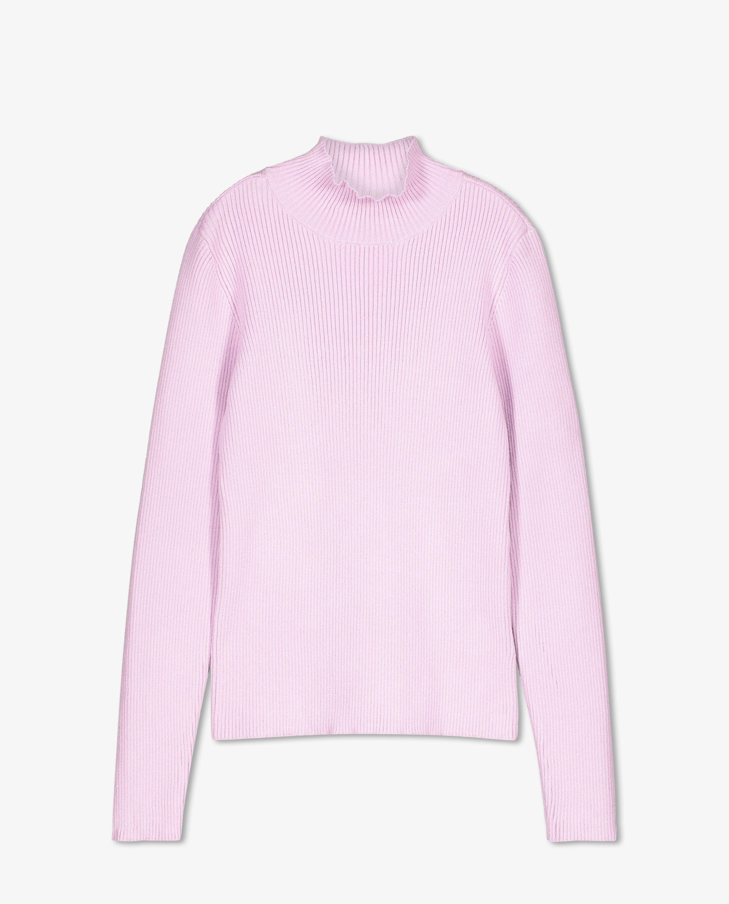 T-shirt rose côtelé à manches longues #LikeMe T-shirt rose côtelé à manches longues #LikeMe