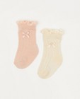 Lot de deux paires de chaussettes pour bébés - blanc et rose - Newborn 50-68