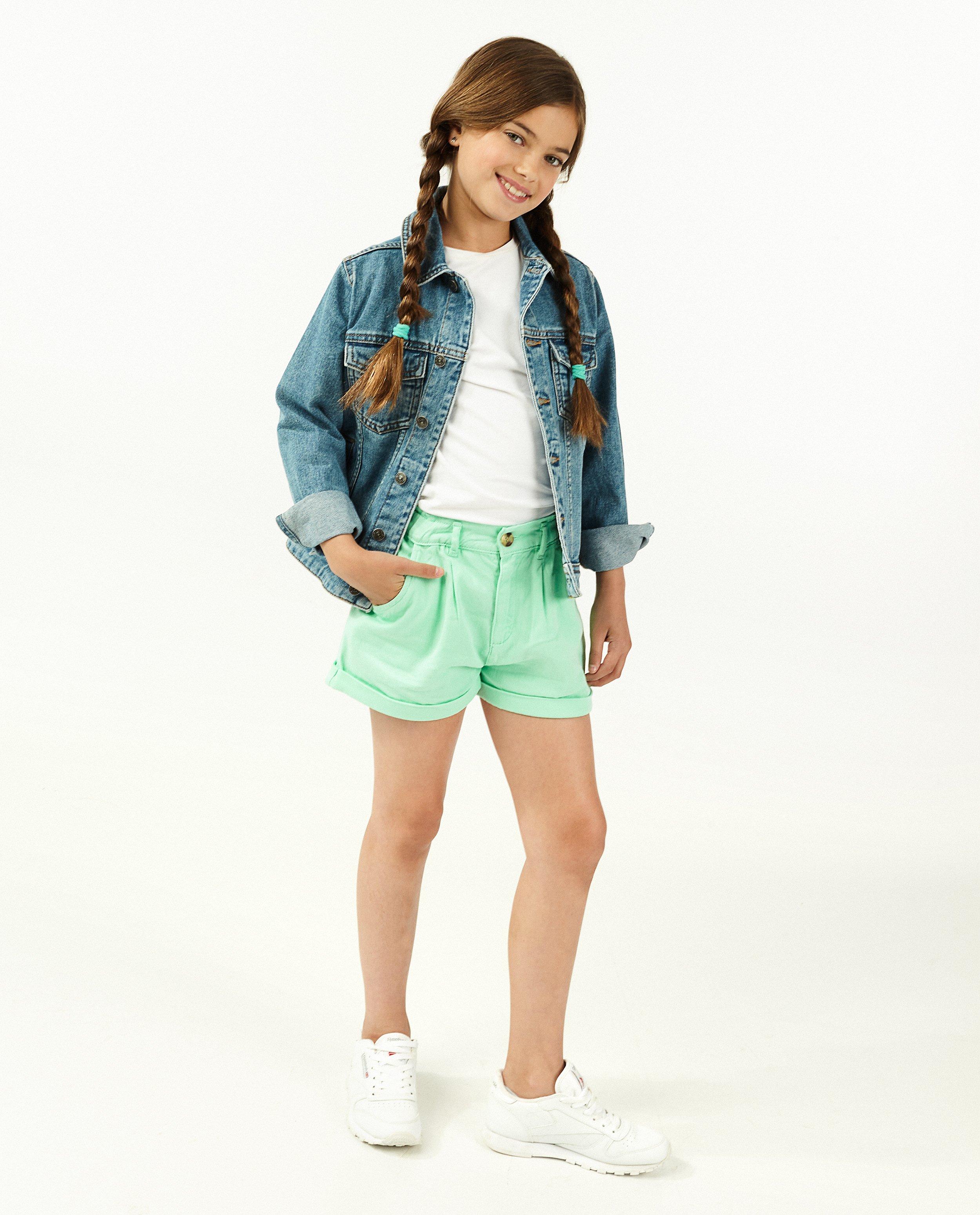 Losse oranje short - met elastiek - Fish & Chips