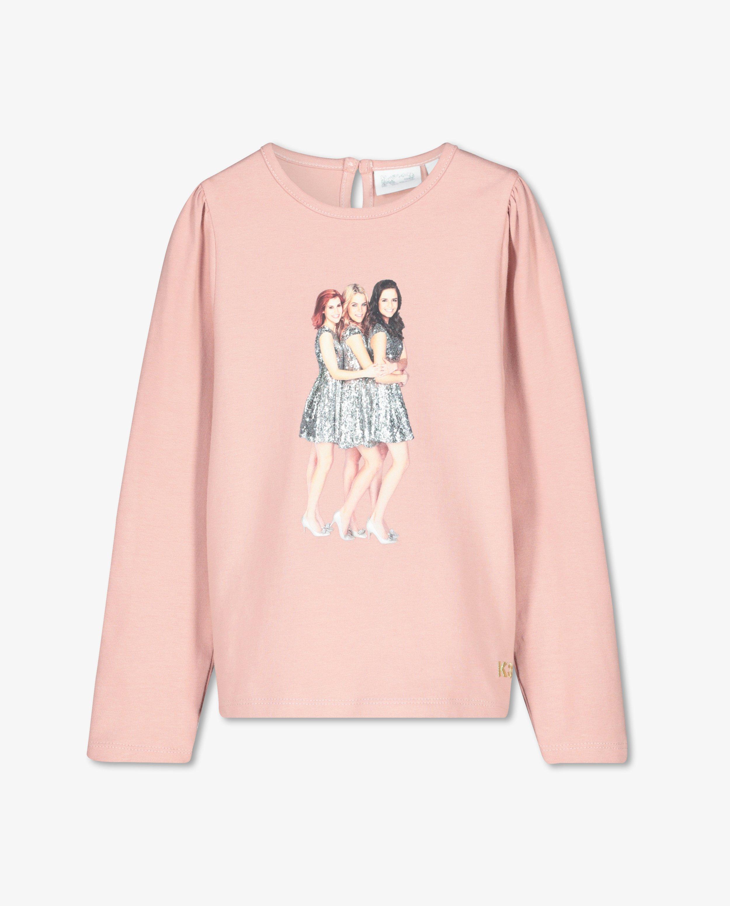 T-shirts - Beige longsleeve met print K3