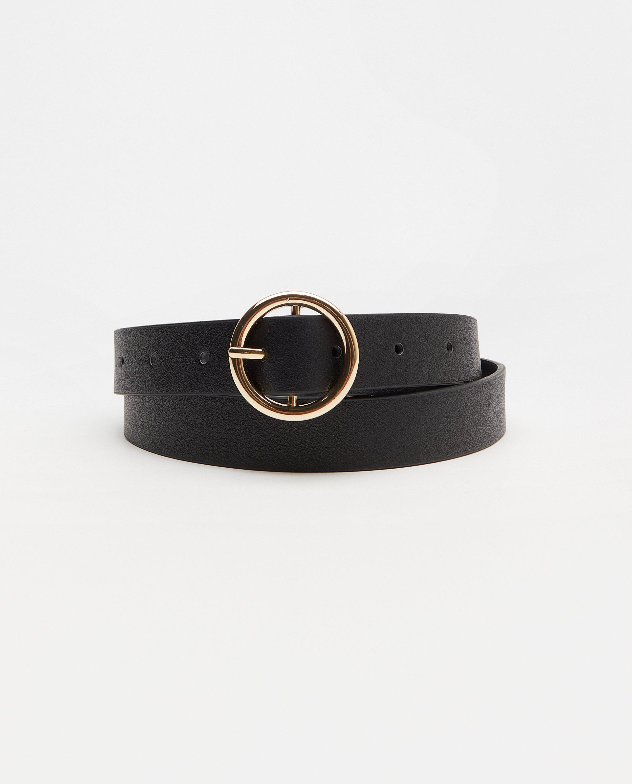 Zwarte riem Pieces - met goudkleurige gesp - Pieces