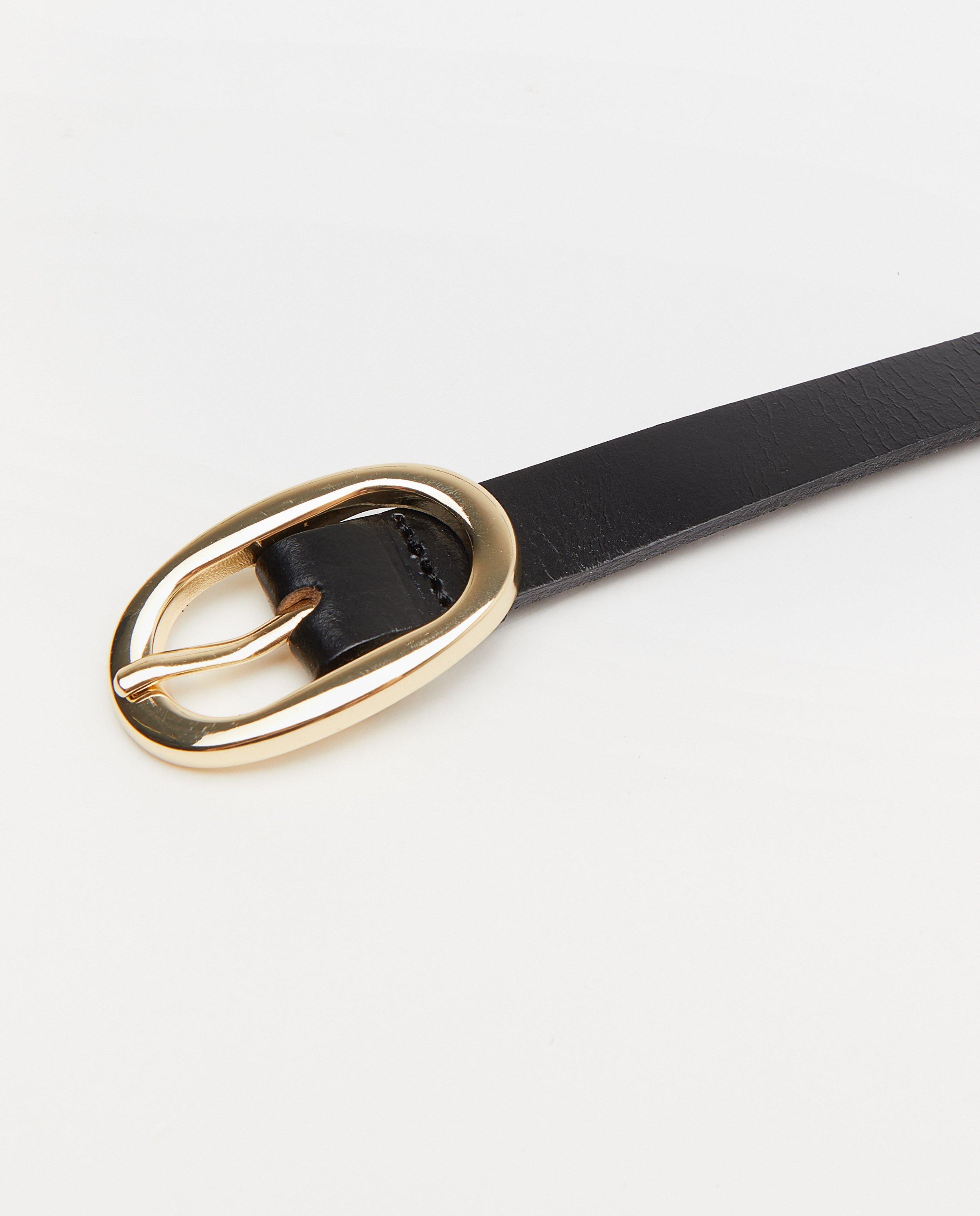Ceintures - Ceinture noire en cuir Pieces