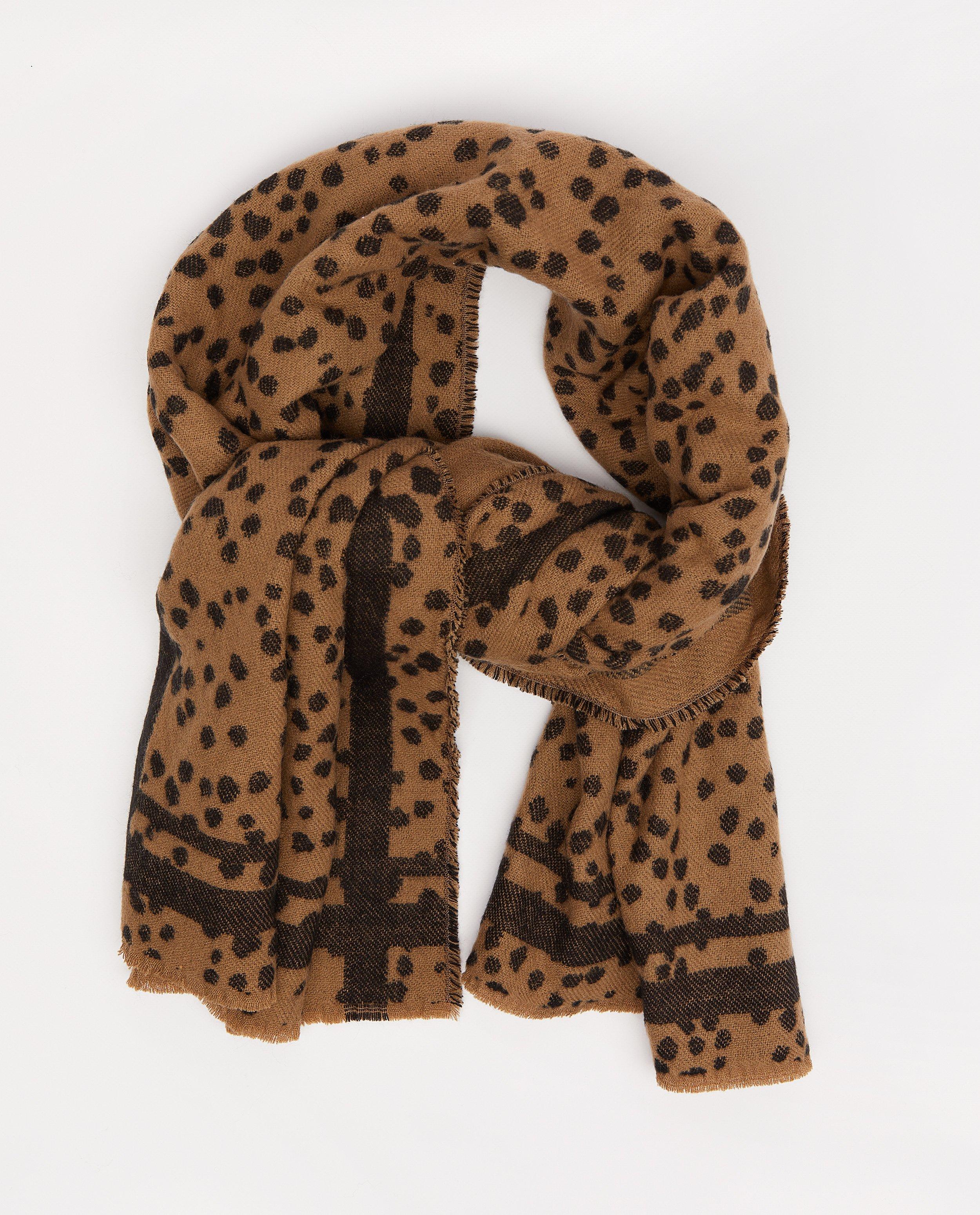 Bruine sjaal met print Pieces - gerecycleerd polyester - Pieces