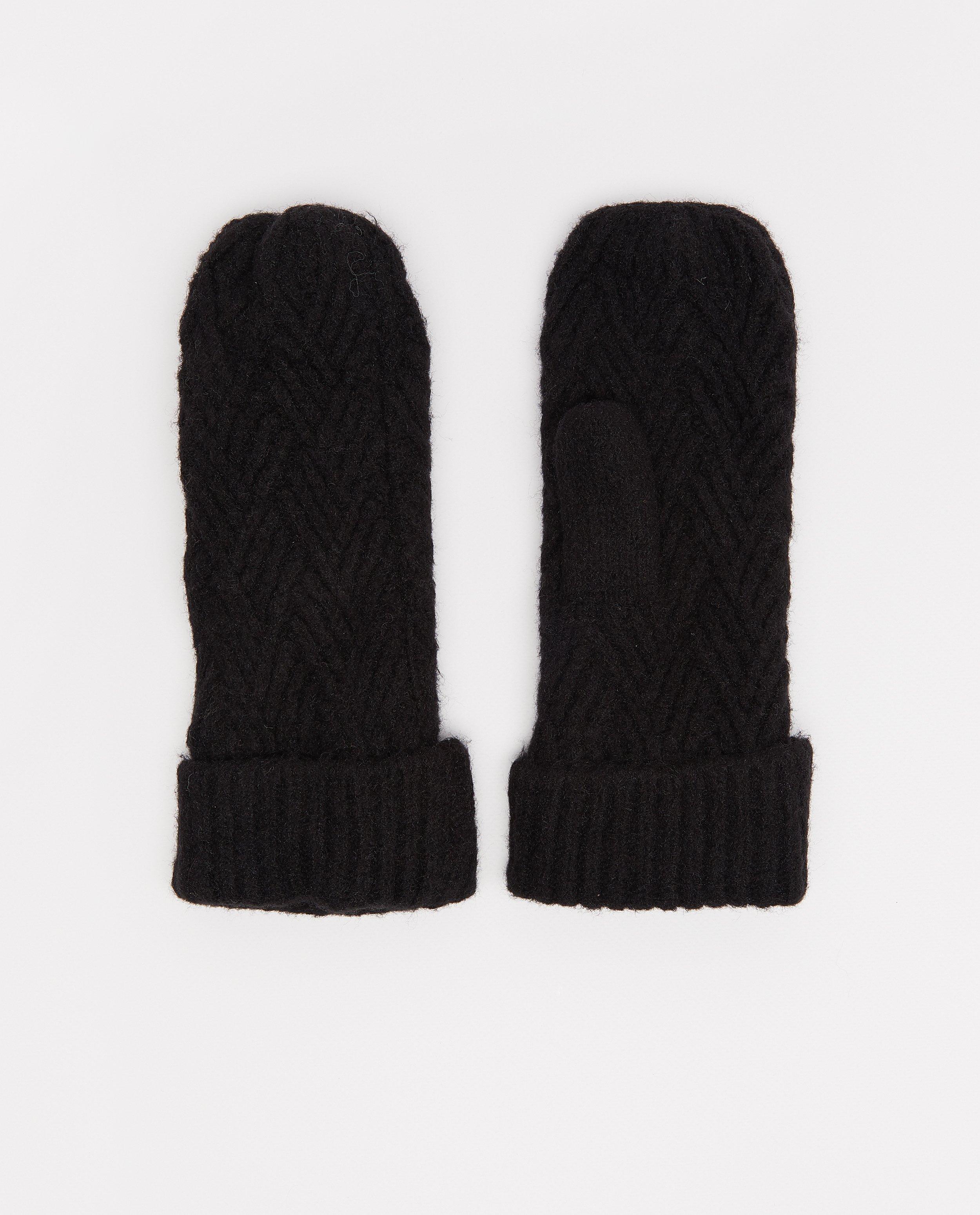 Zwarte wanten met patroon Pieces - met gerecycleerd polyester - Pieces