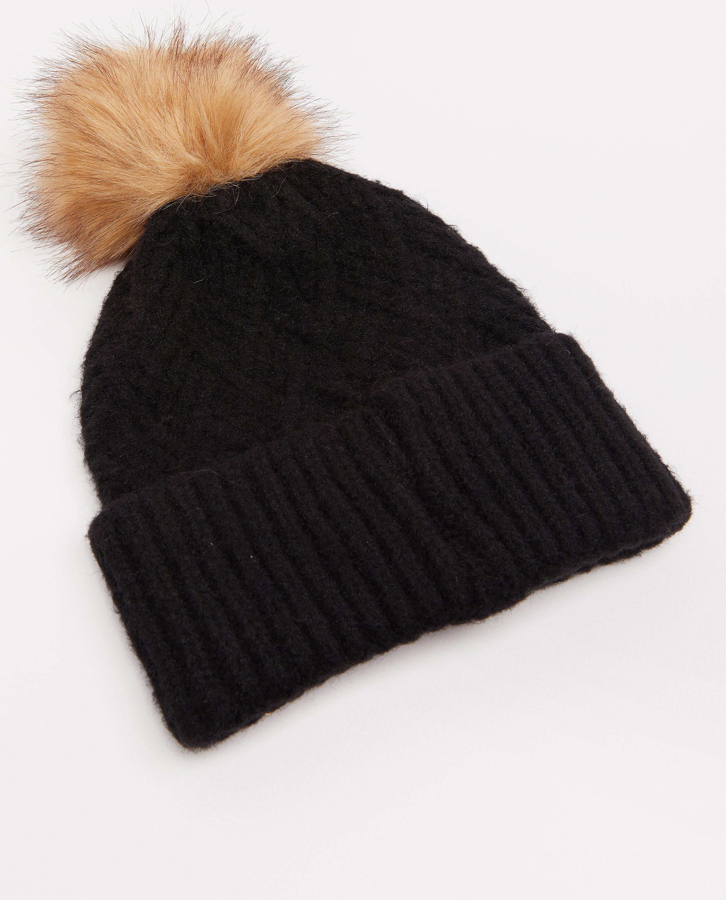 Bonneterie - Bonnet noir à motif Pieces