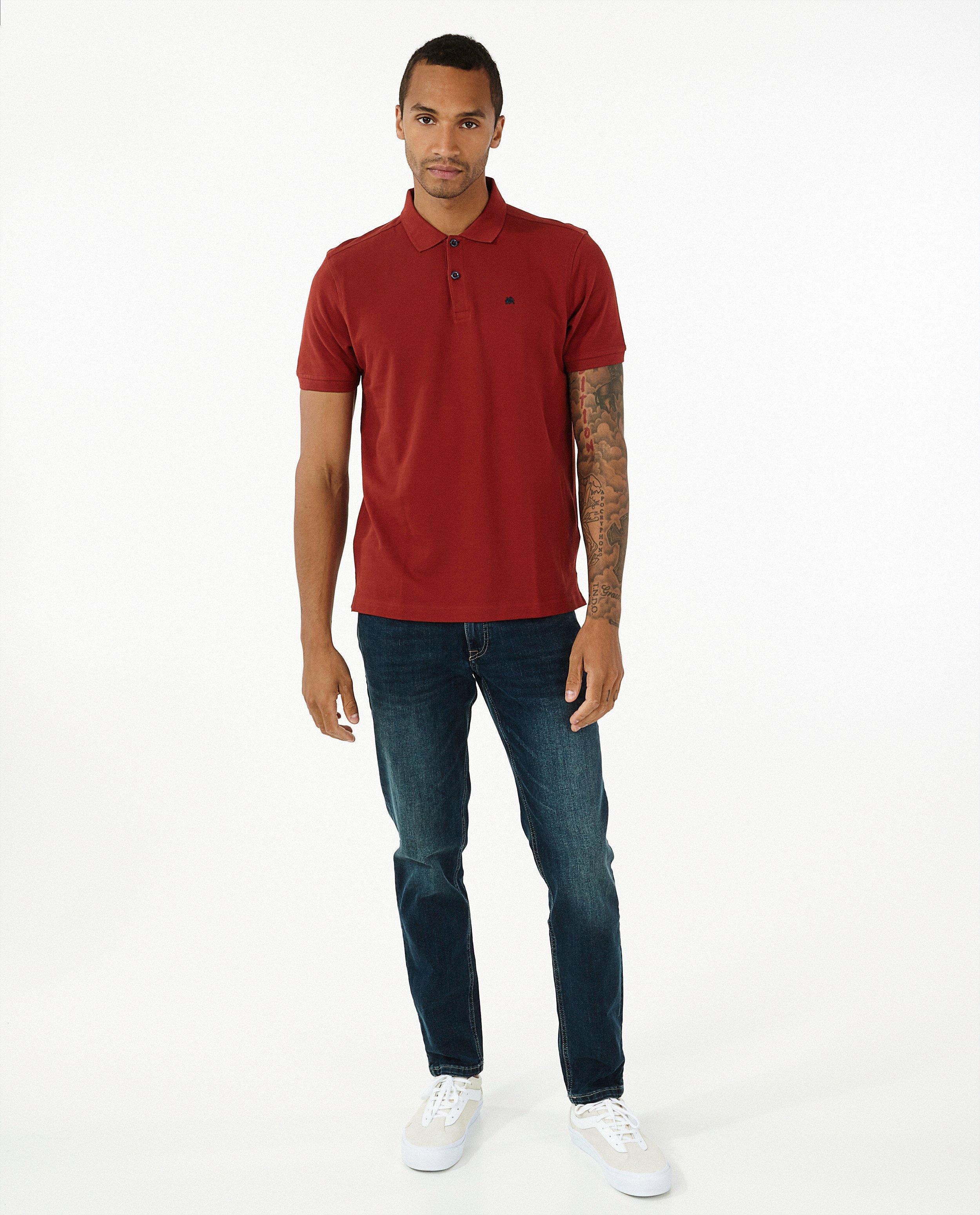 Polo brun rouge Lerros - texture fine - Lerros