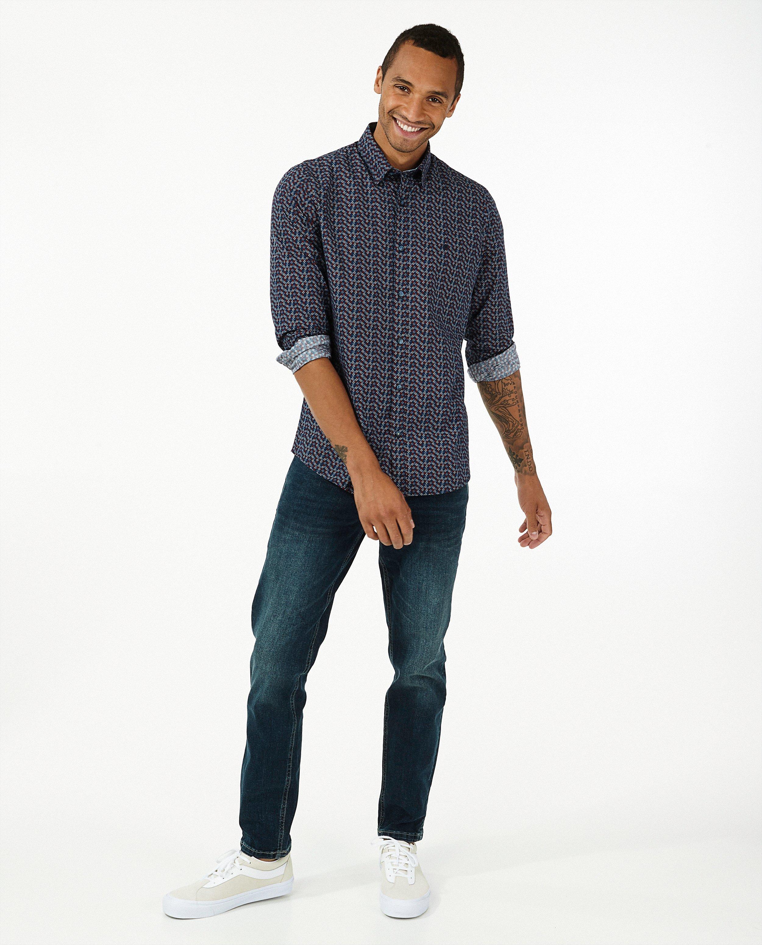 Jeans modern fit bleu Jan Lerros - avec du stretch - Lerros