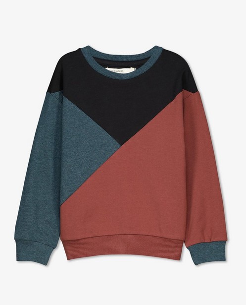 Sweater met color block Your Wishes - in zwart, blauw en bruin - Your Wishes